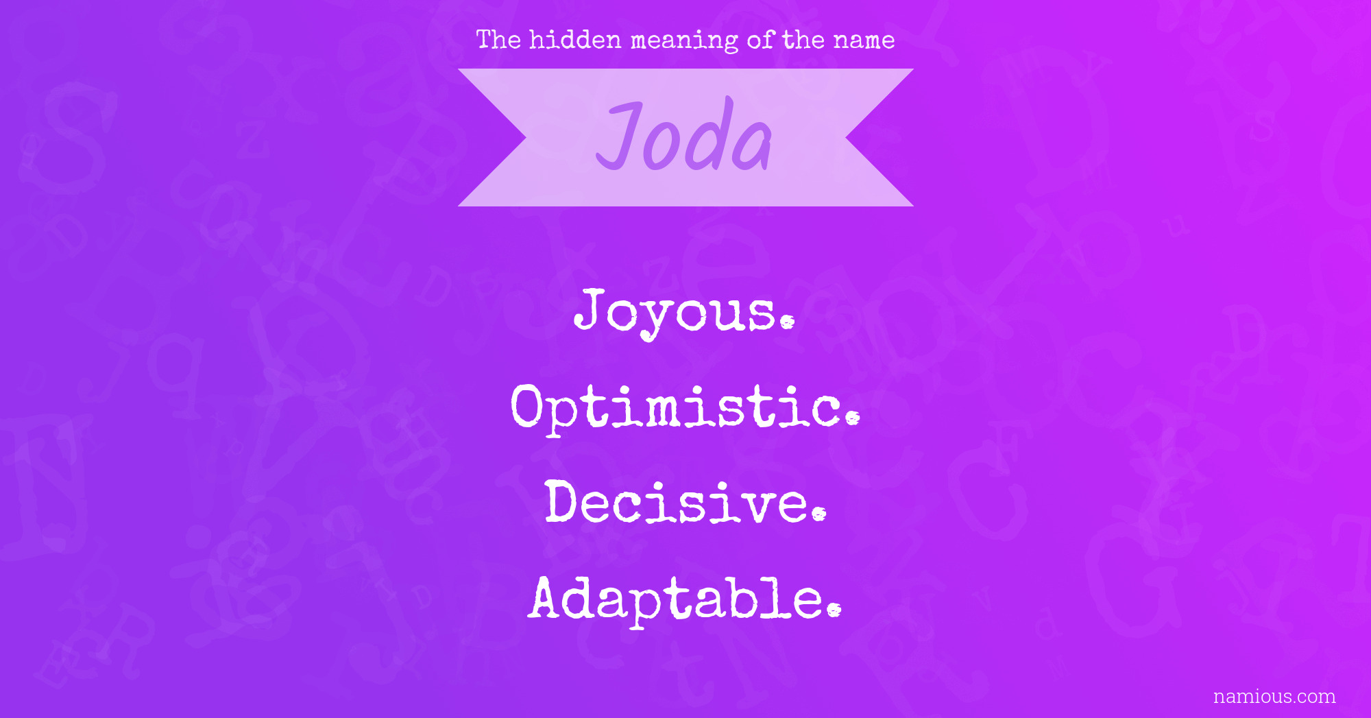 The hidden meaning of the name Joda