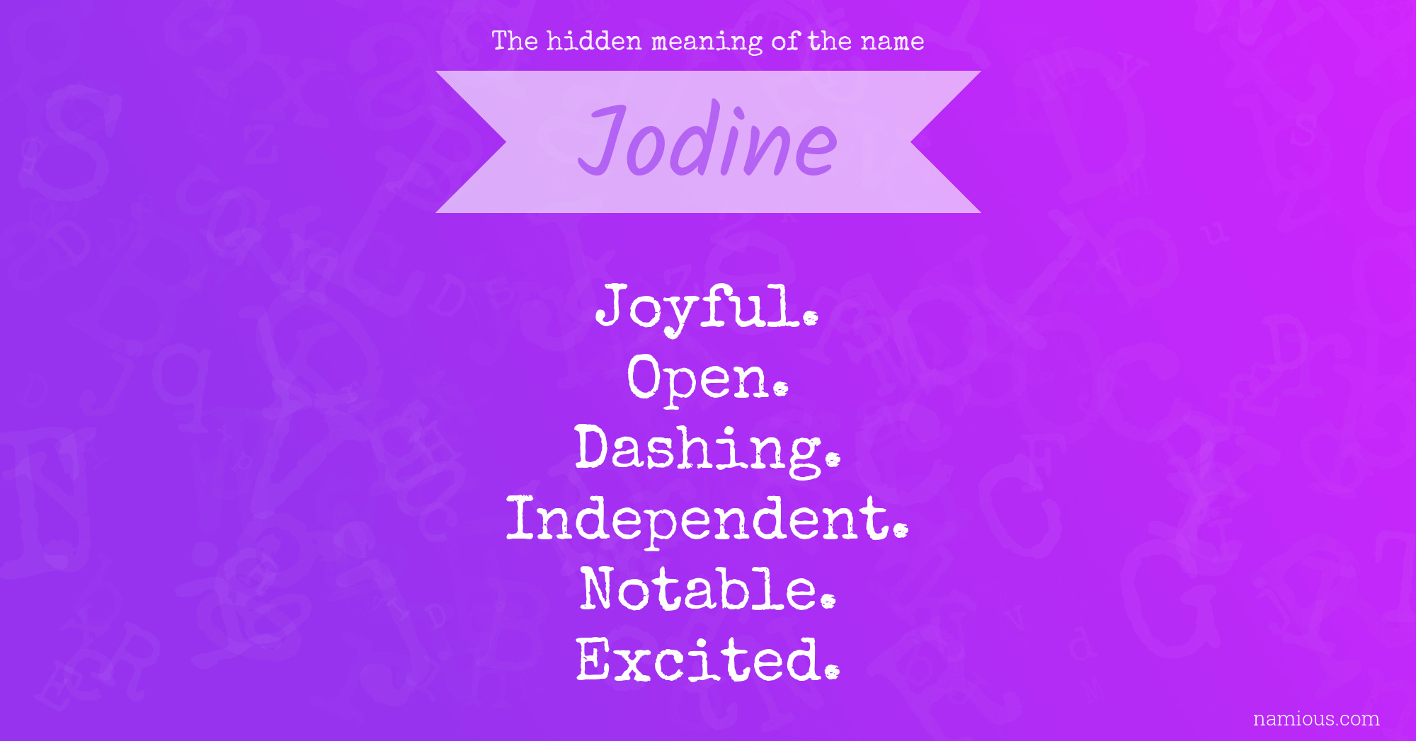 The hidden meaning of the name Jodine