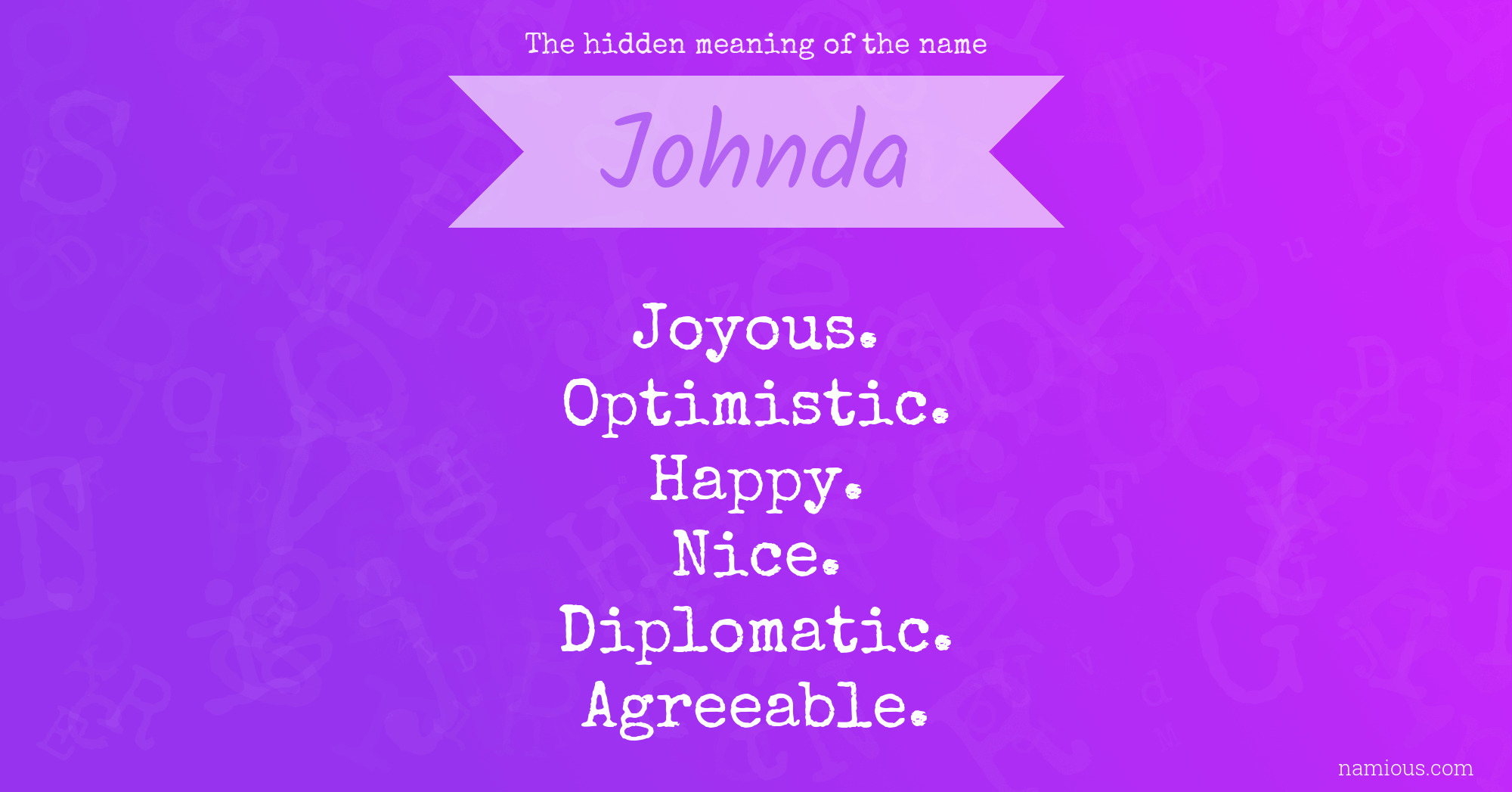 The hidden meaning of the name Johnda