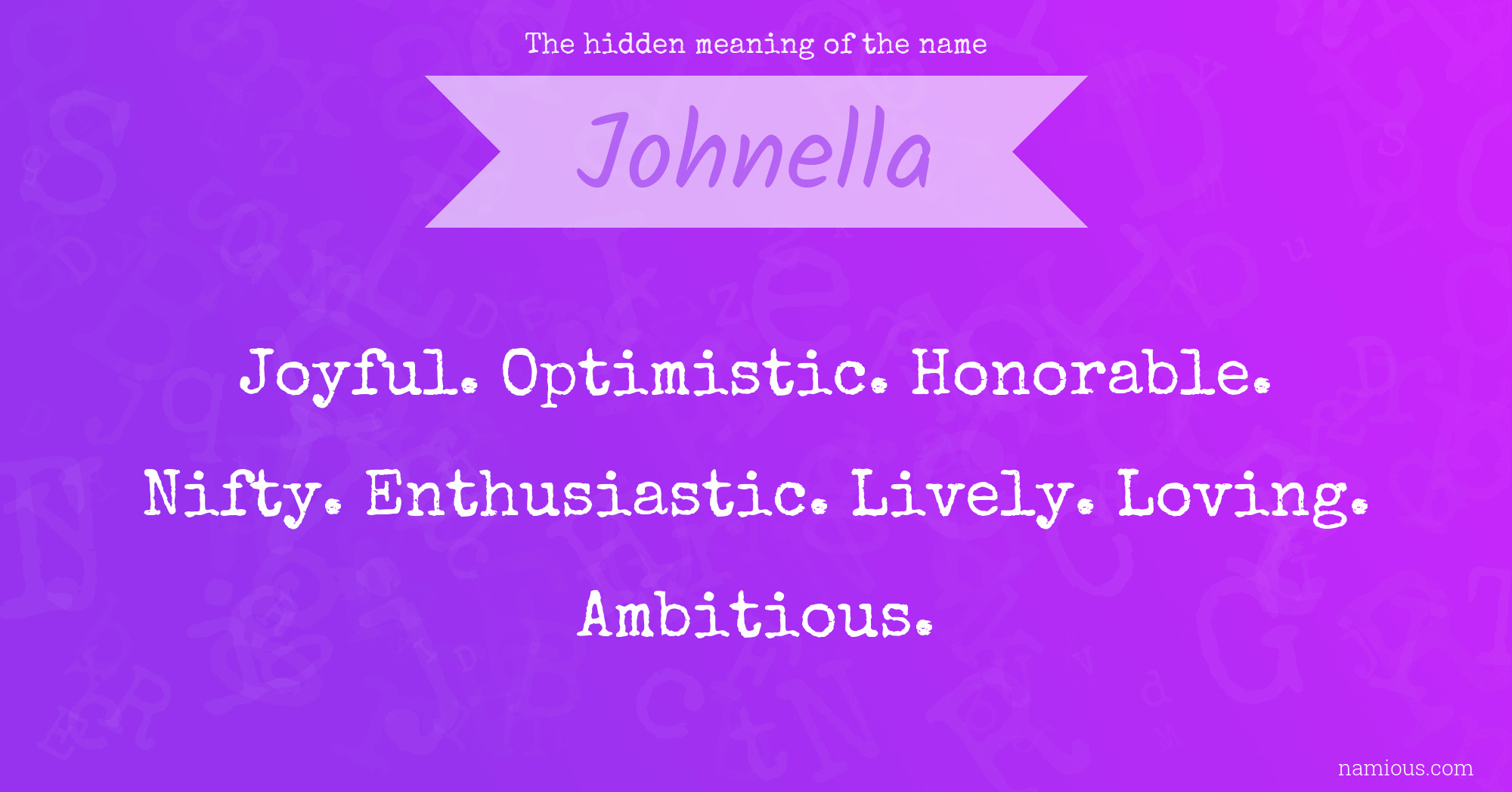 The hidden meaning of the name Johnella