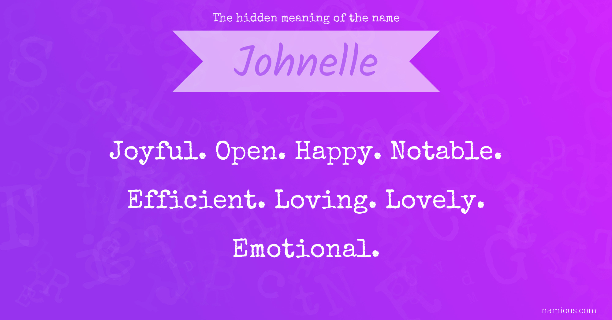 The hidden meaning of the name Johnelle