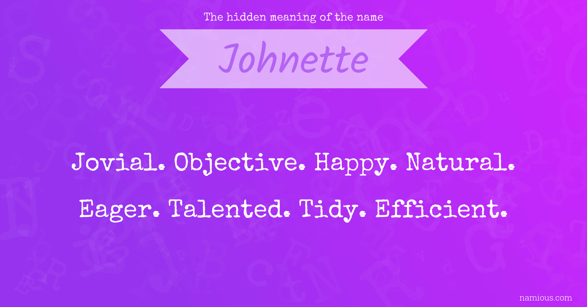 The hidden meaning of the name Johnette