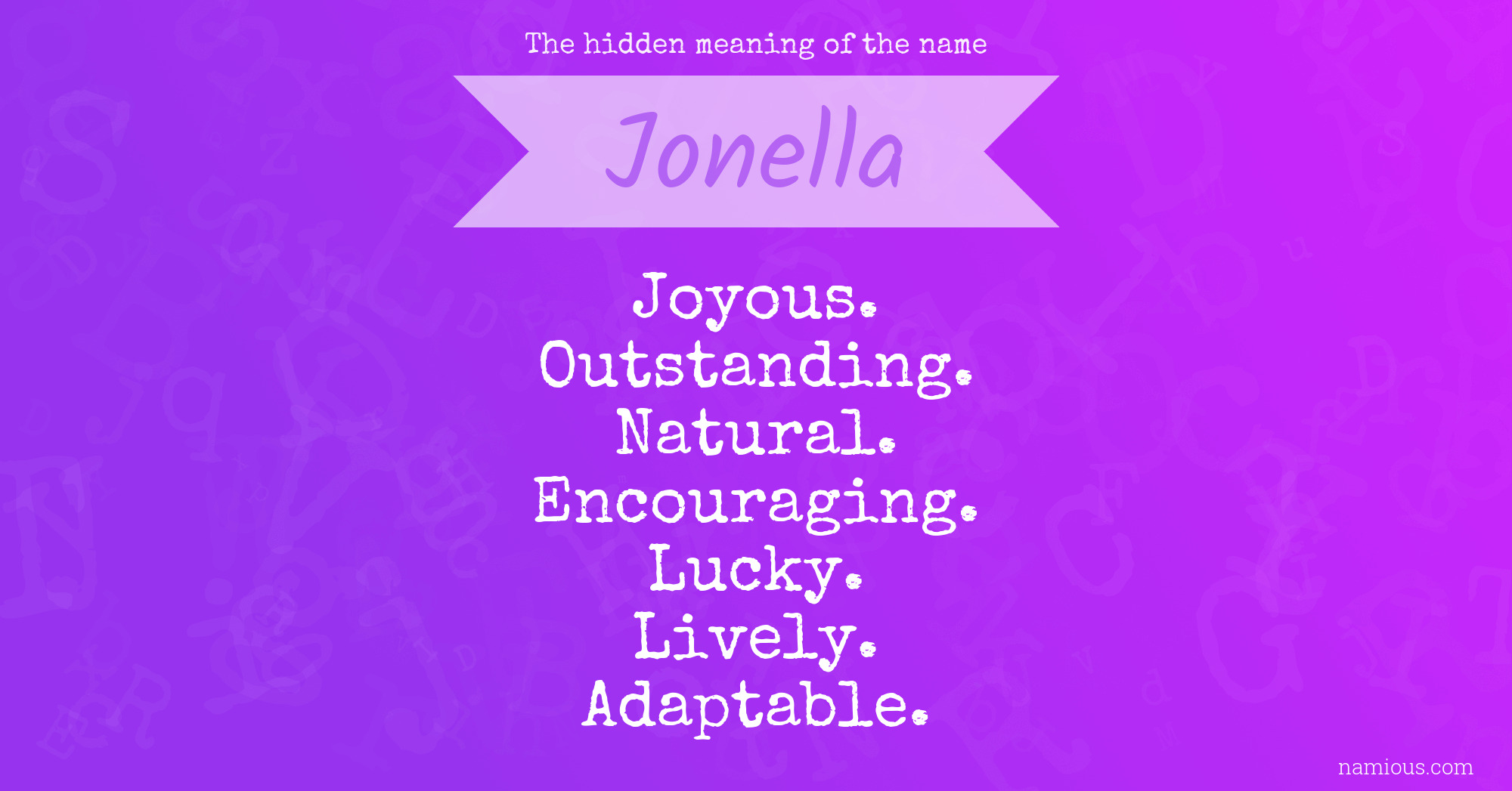 The hidden meaning of the name Jonella