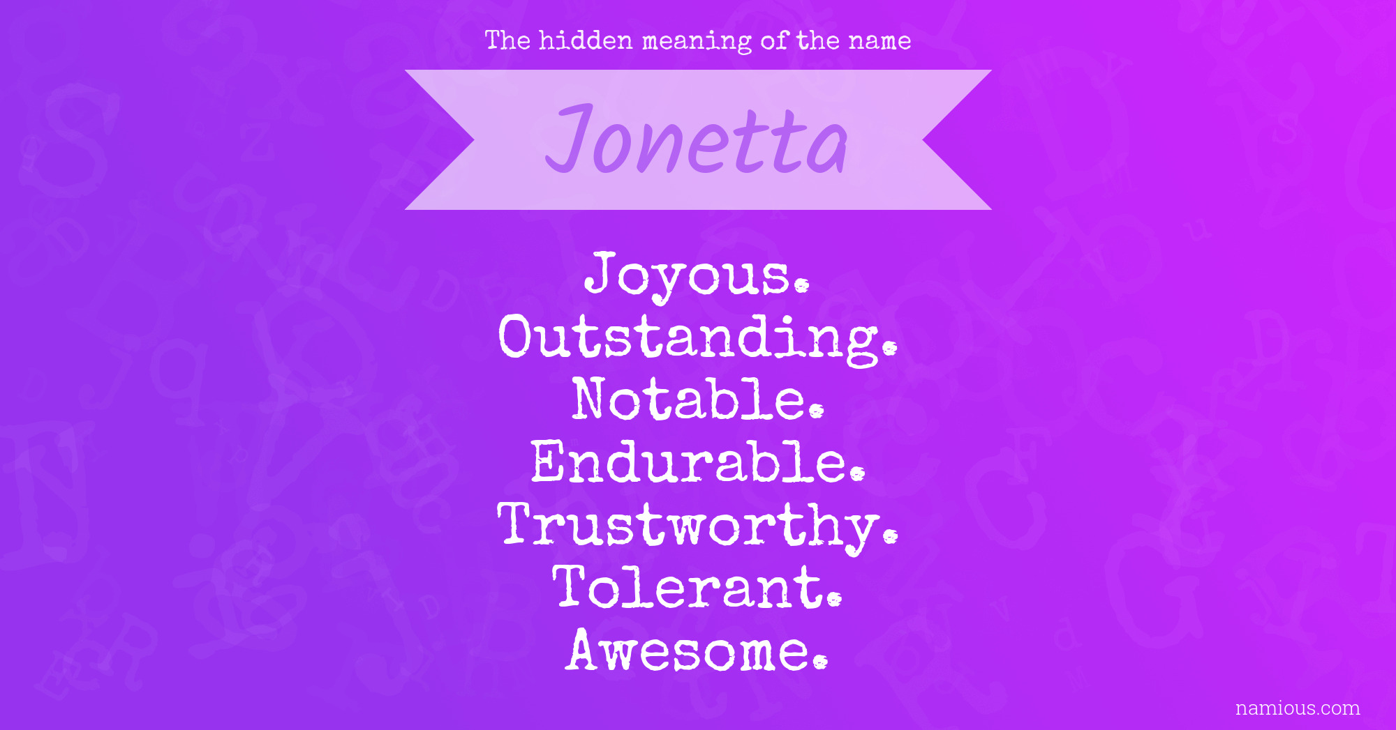 The hidden meaning of the name Jonetta