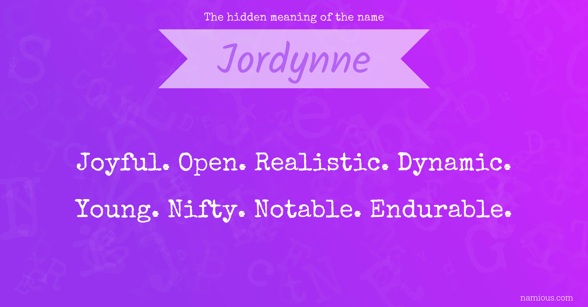 The hidden meaning of the name Jordynne