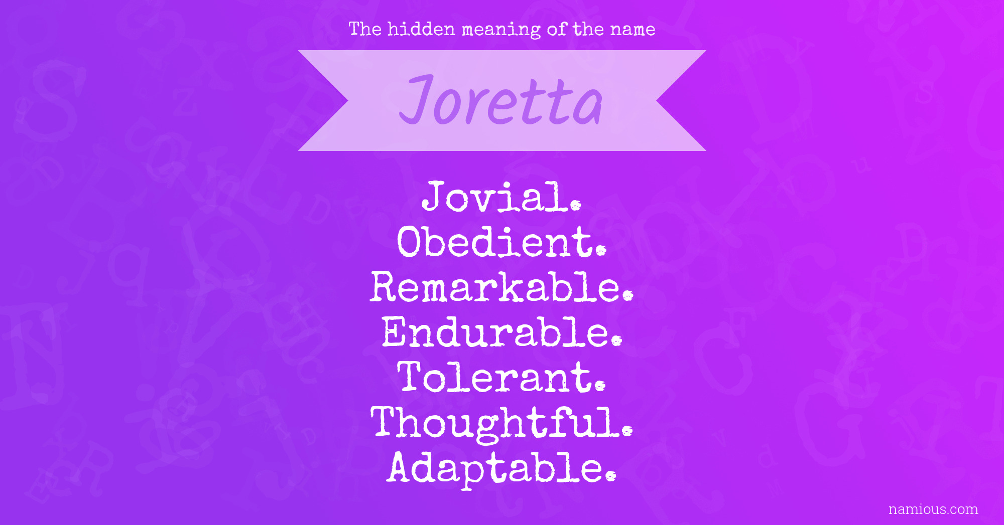 The hidden meaning of the name Joretta