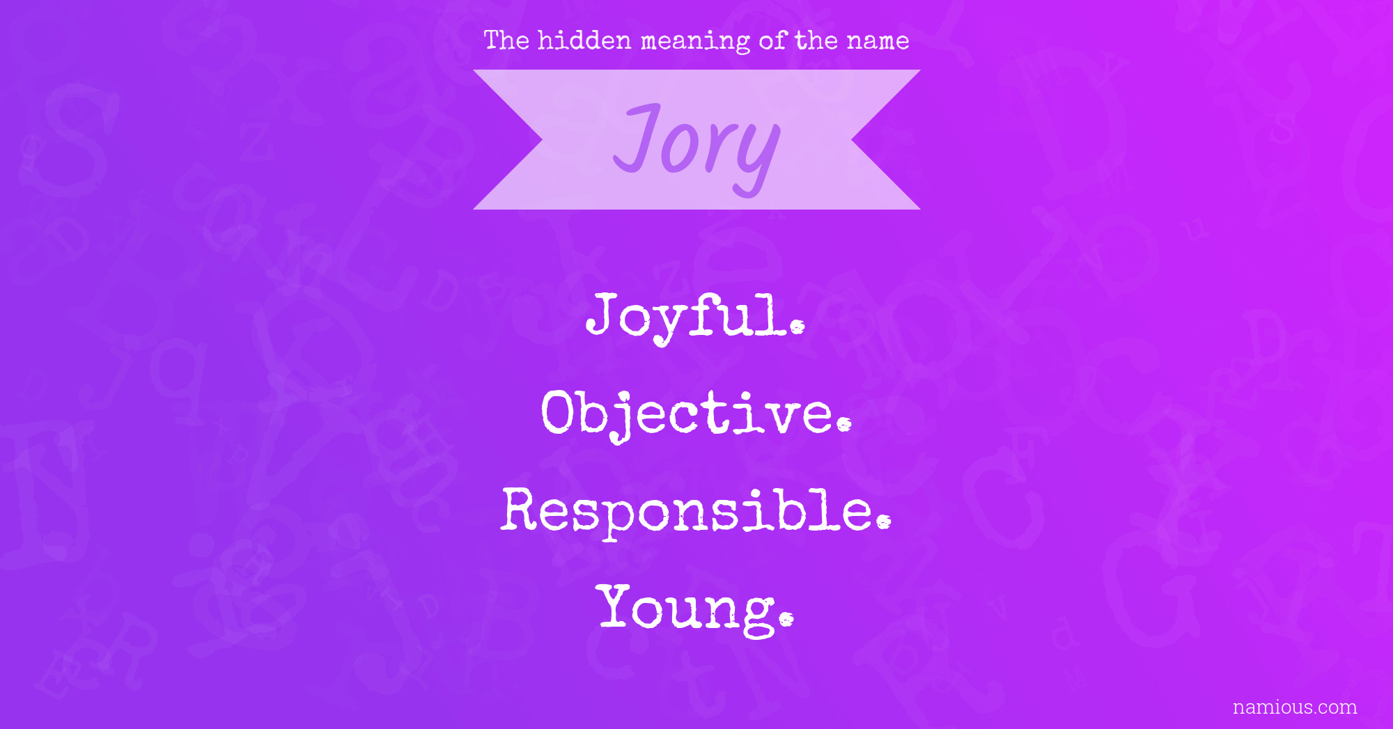 The hidden meaning of the name Jory