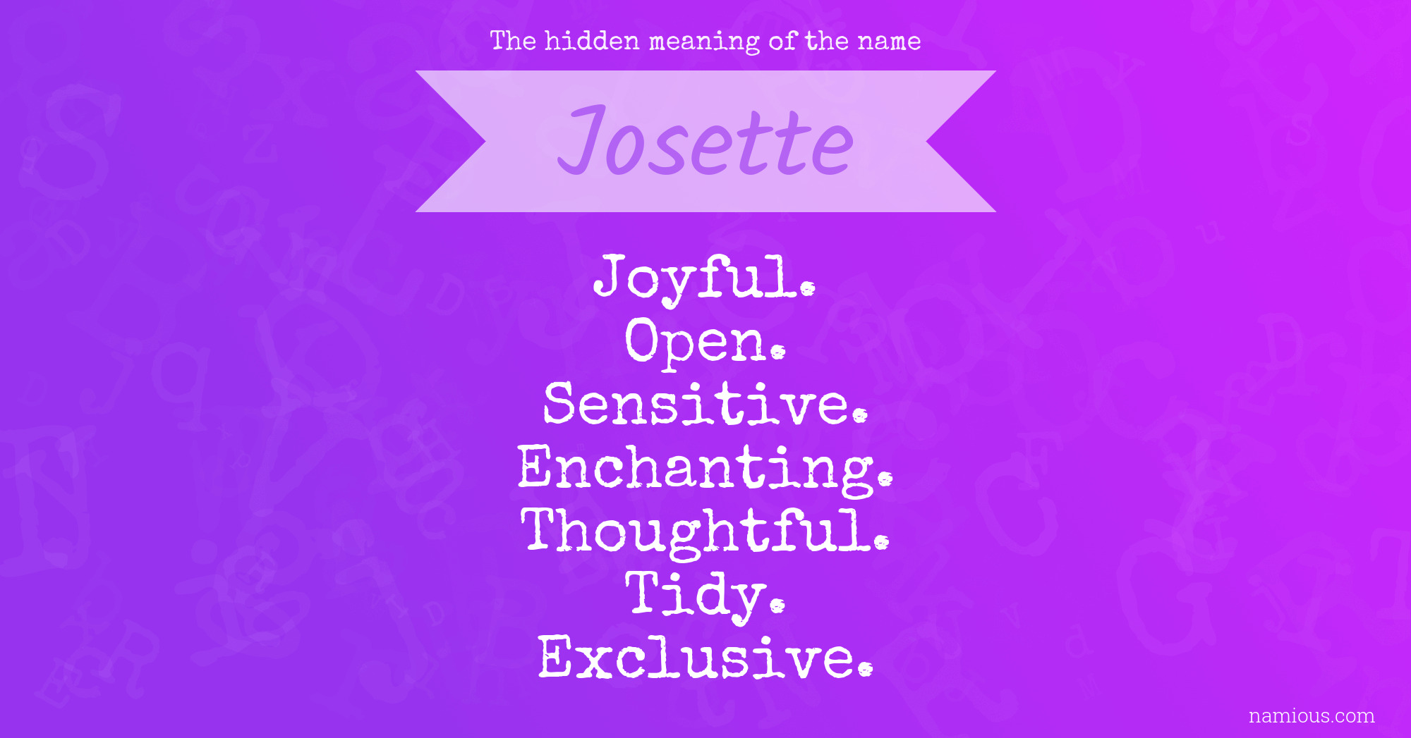 The hidden meaning of the name Josette