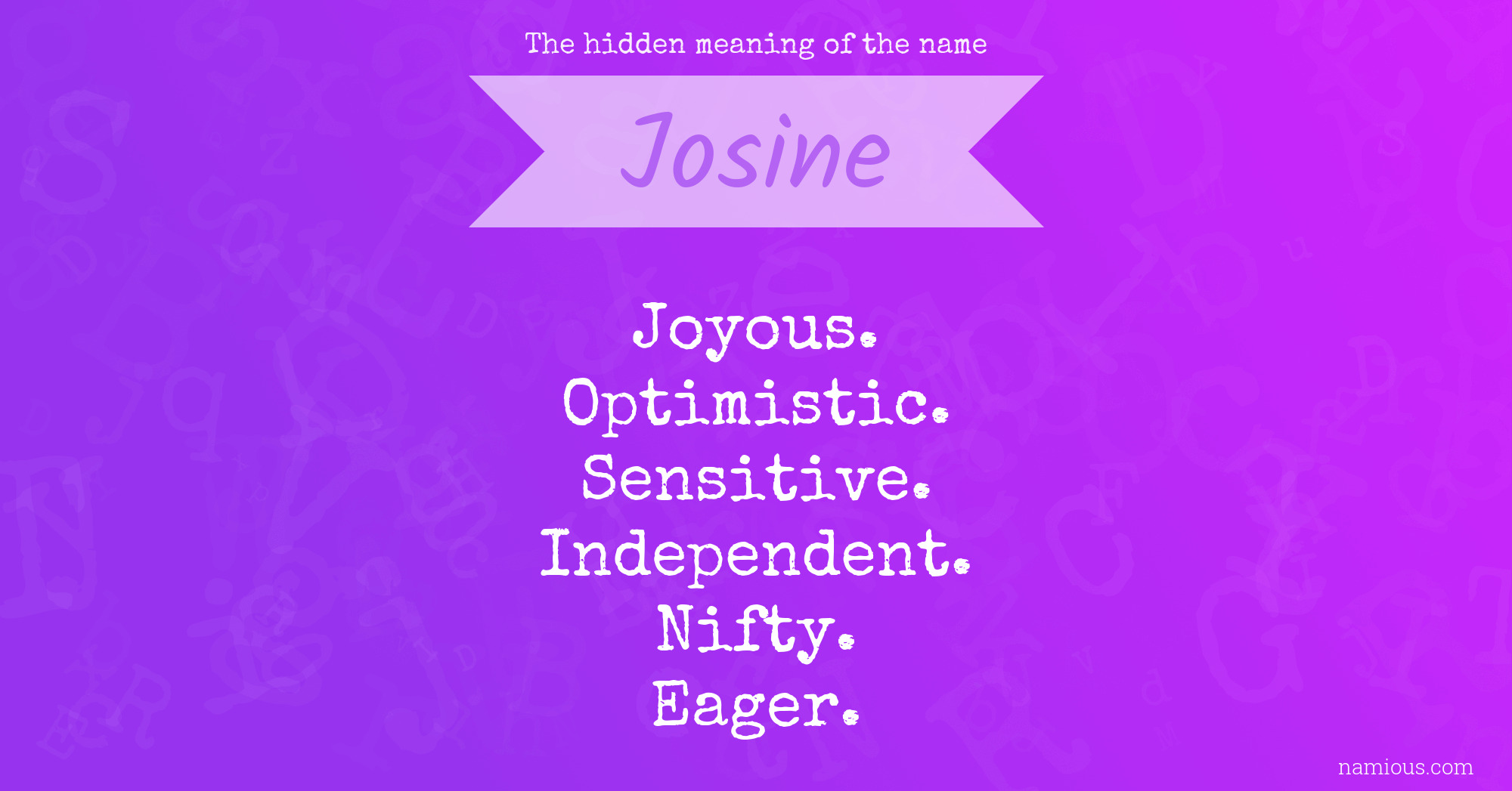 The hidden meaning of the name Josine