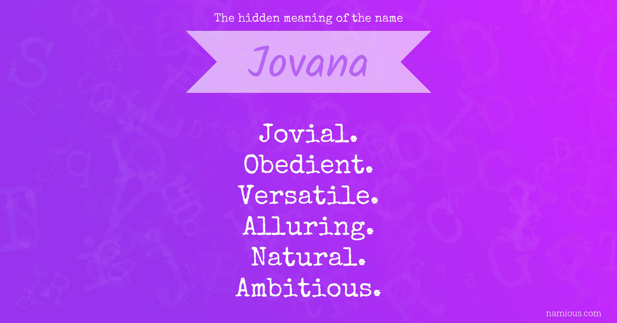 The hidden meaning of the name Jovana