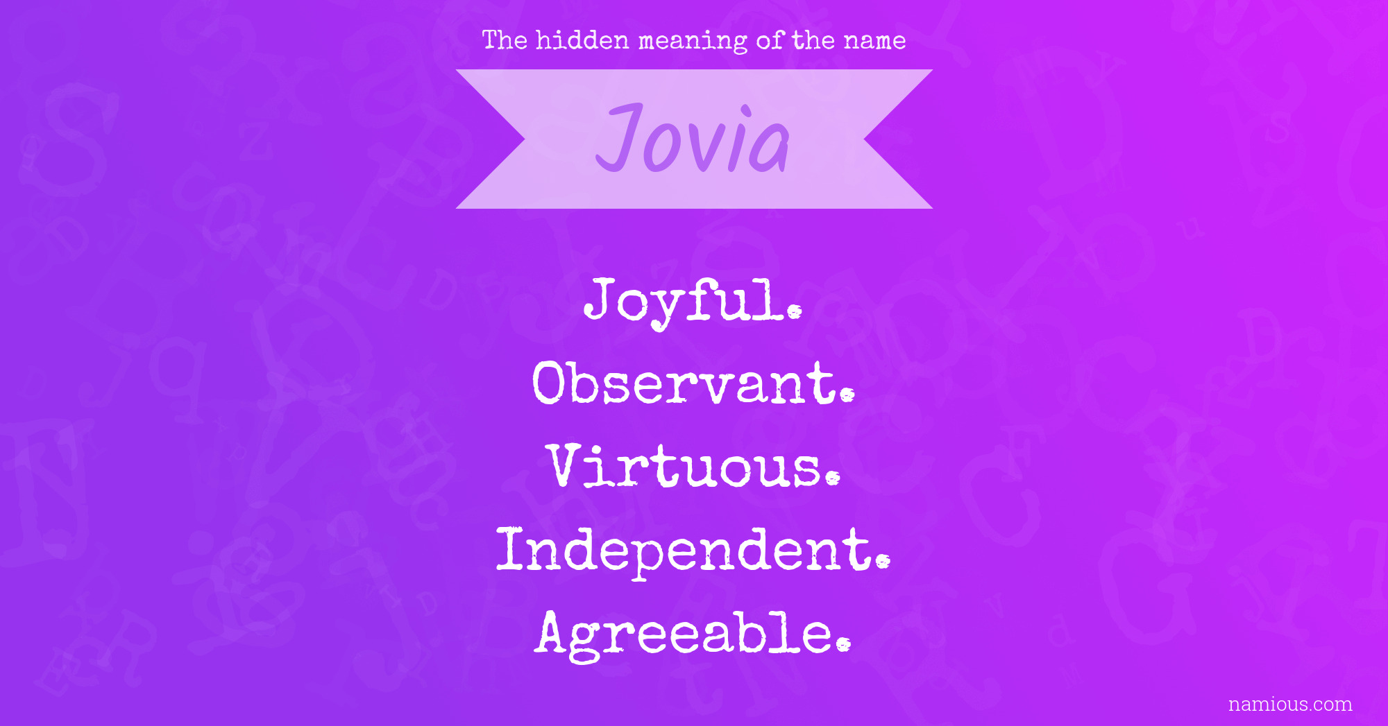 The hidden meaning of the name Jovia