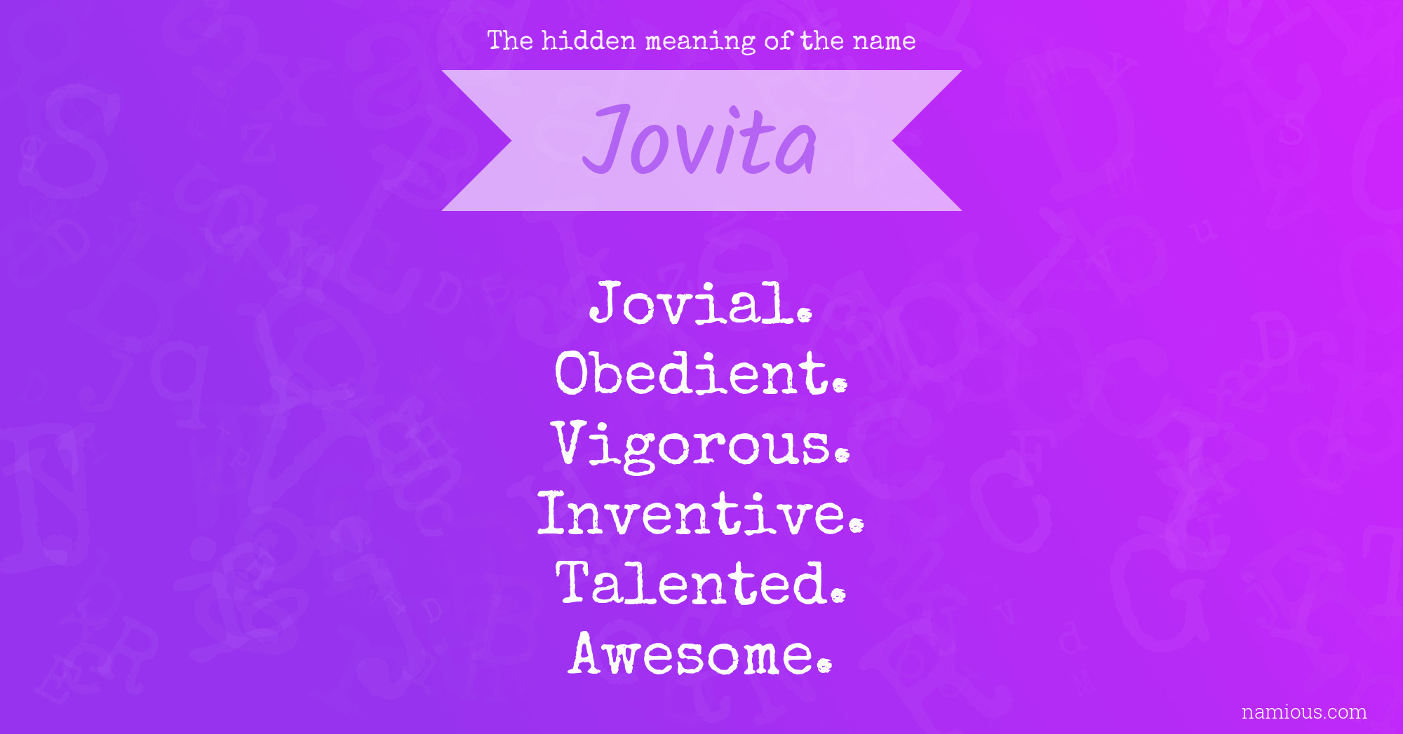 The hidden meaning of the name Jovita