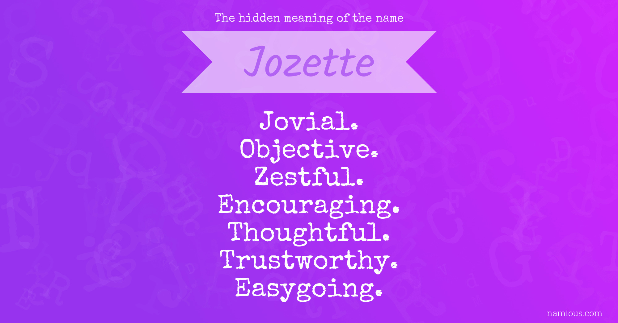 The hidden meaning of the name Jozette