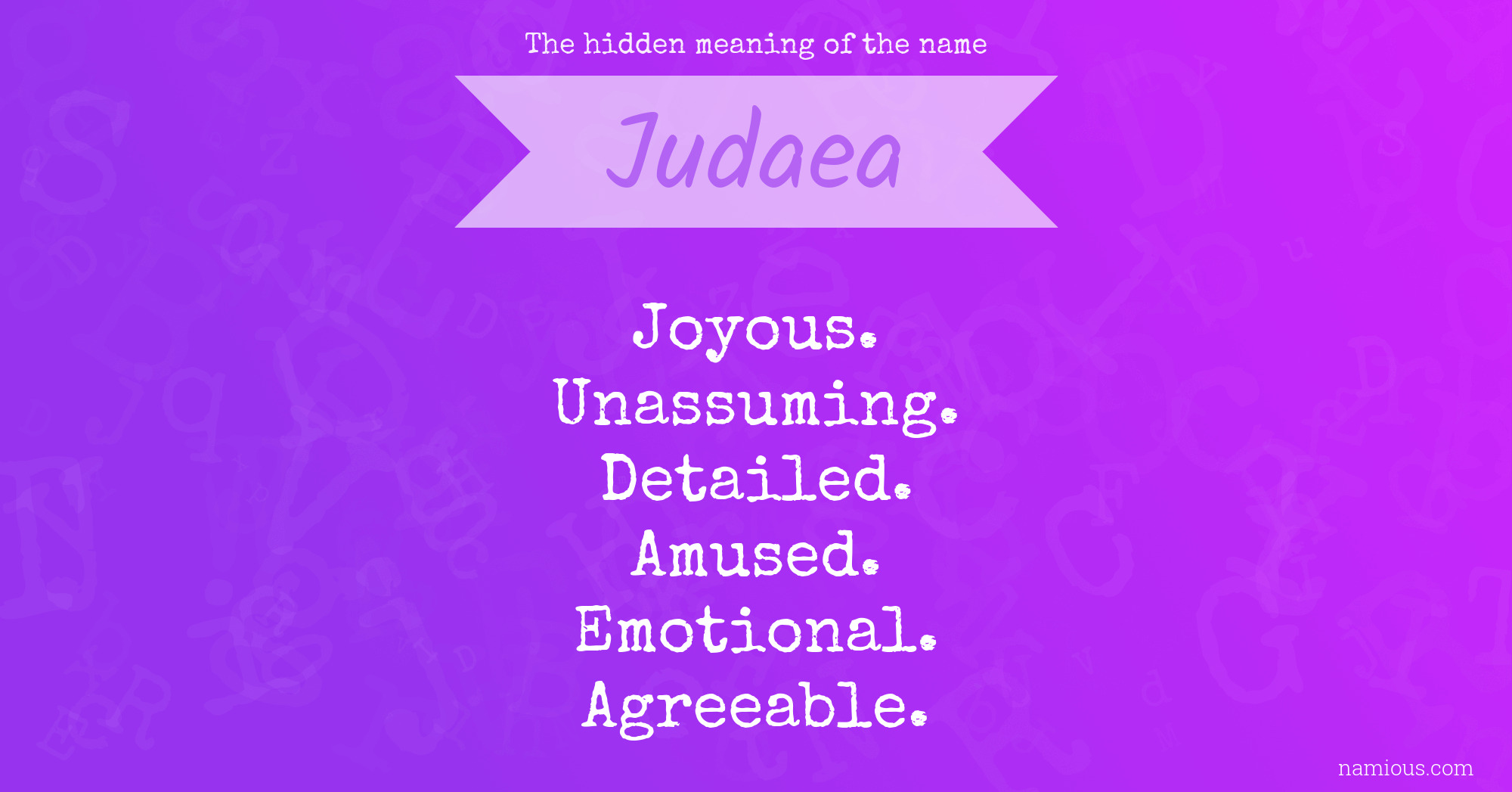 The hidden meaning of the name Judaea