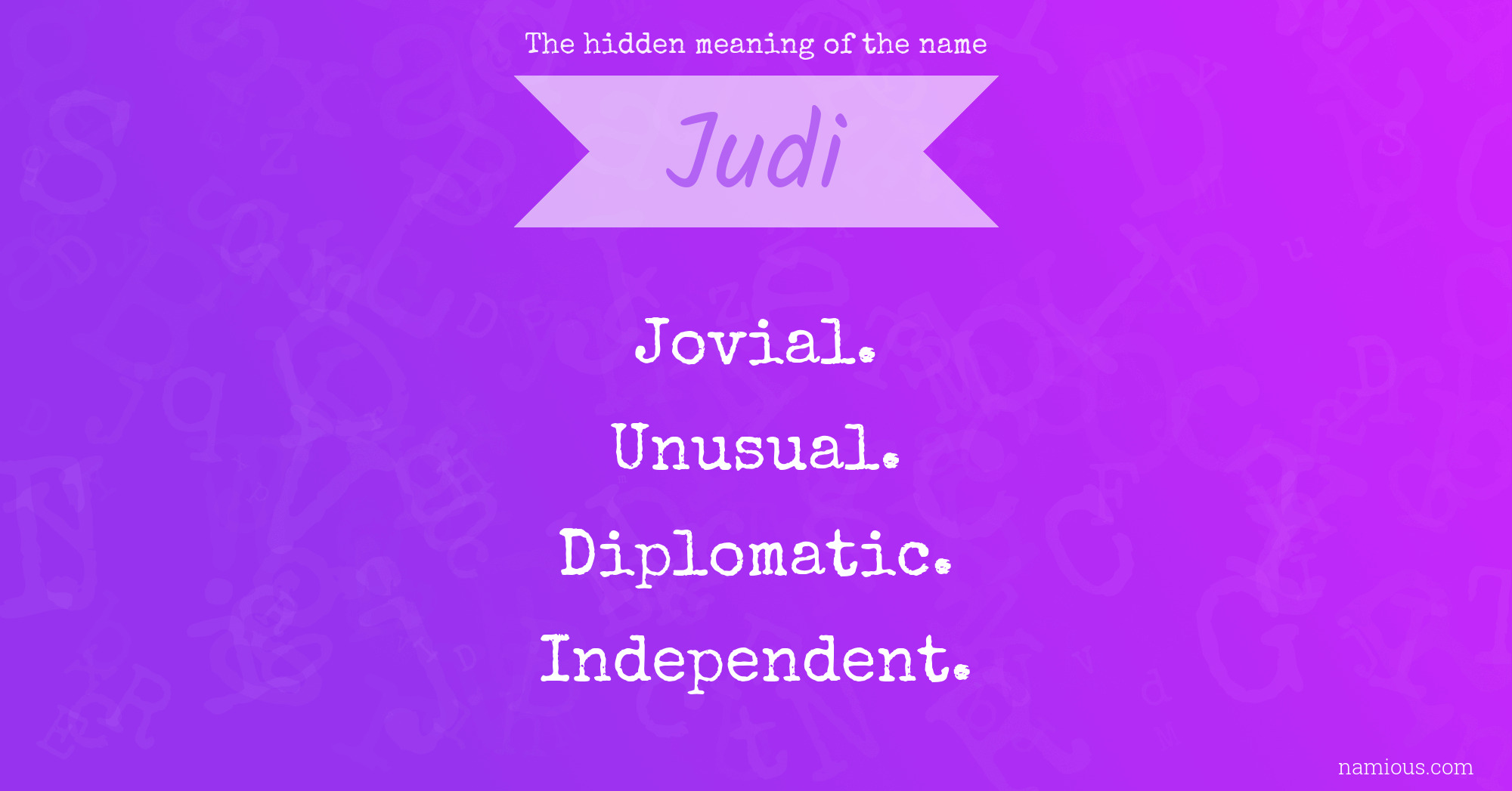 The hidden meaning of the name Judi