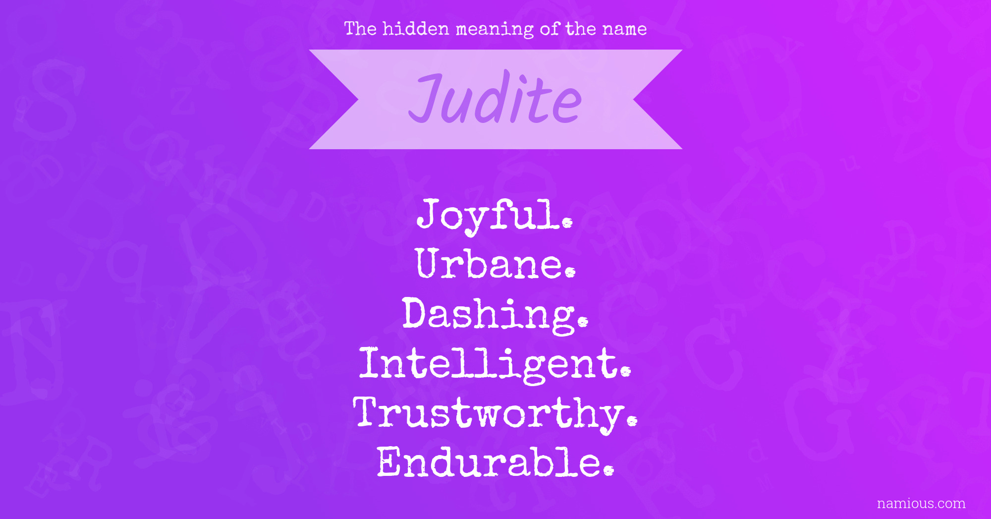 The hidden meaning of the name Judite