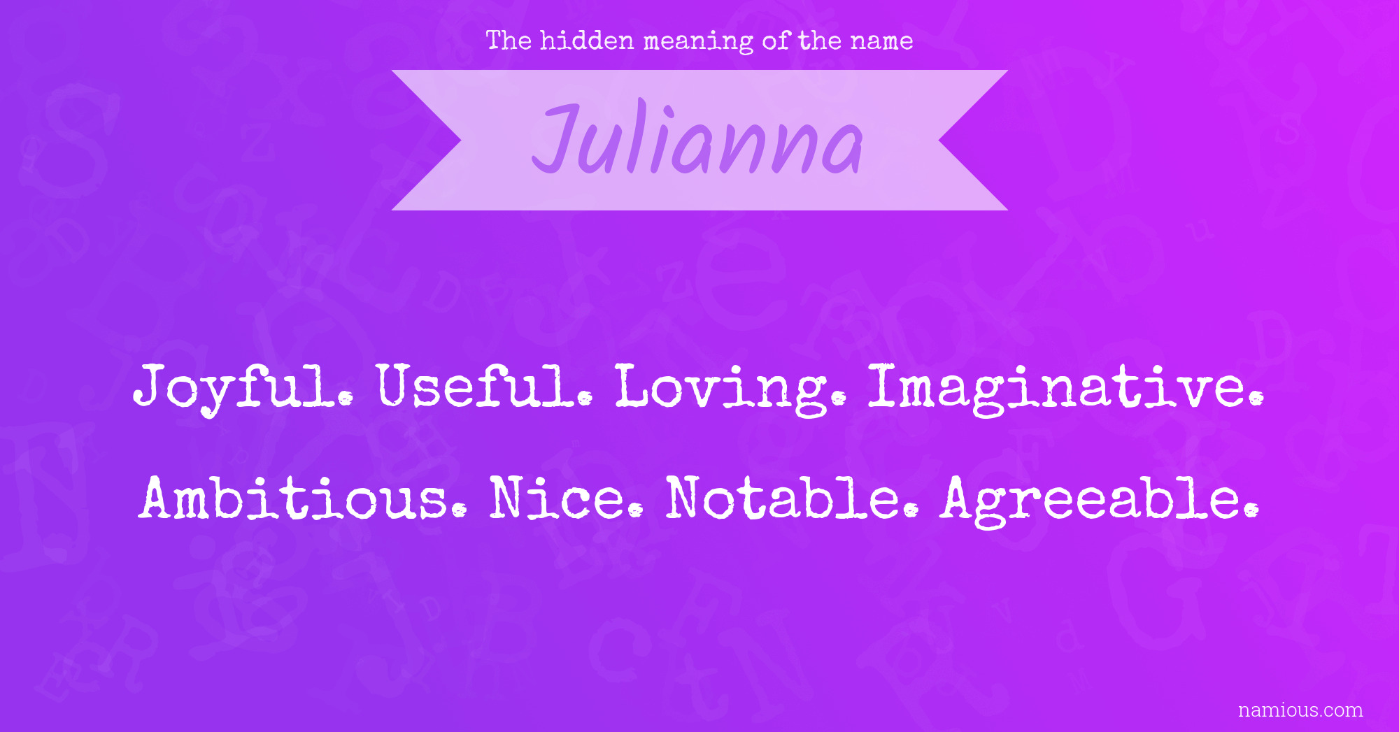 The hidden meaning of the name Julianna