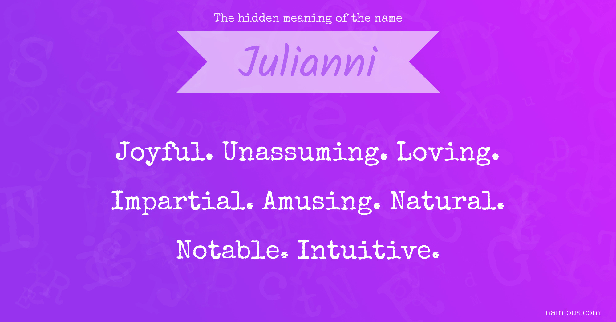 The hidden meaning of the name Julianni