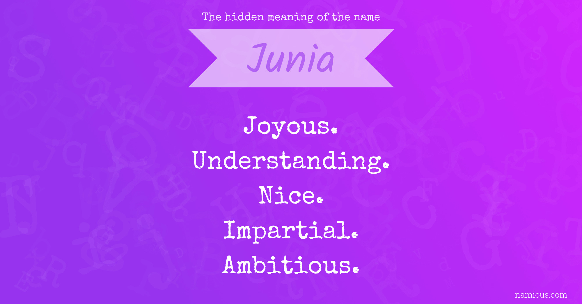 The hidden meaning of the name Junia