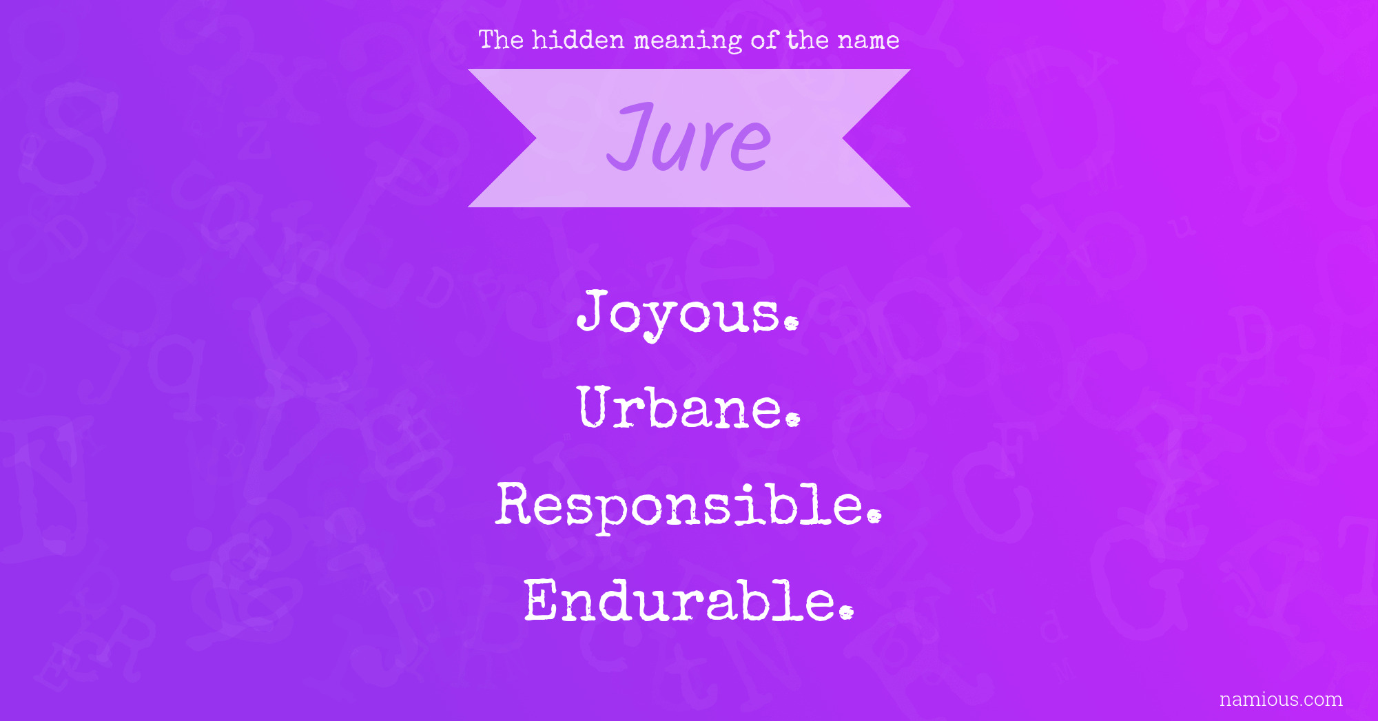 The hidden meaning of the name Jure