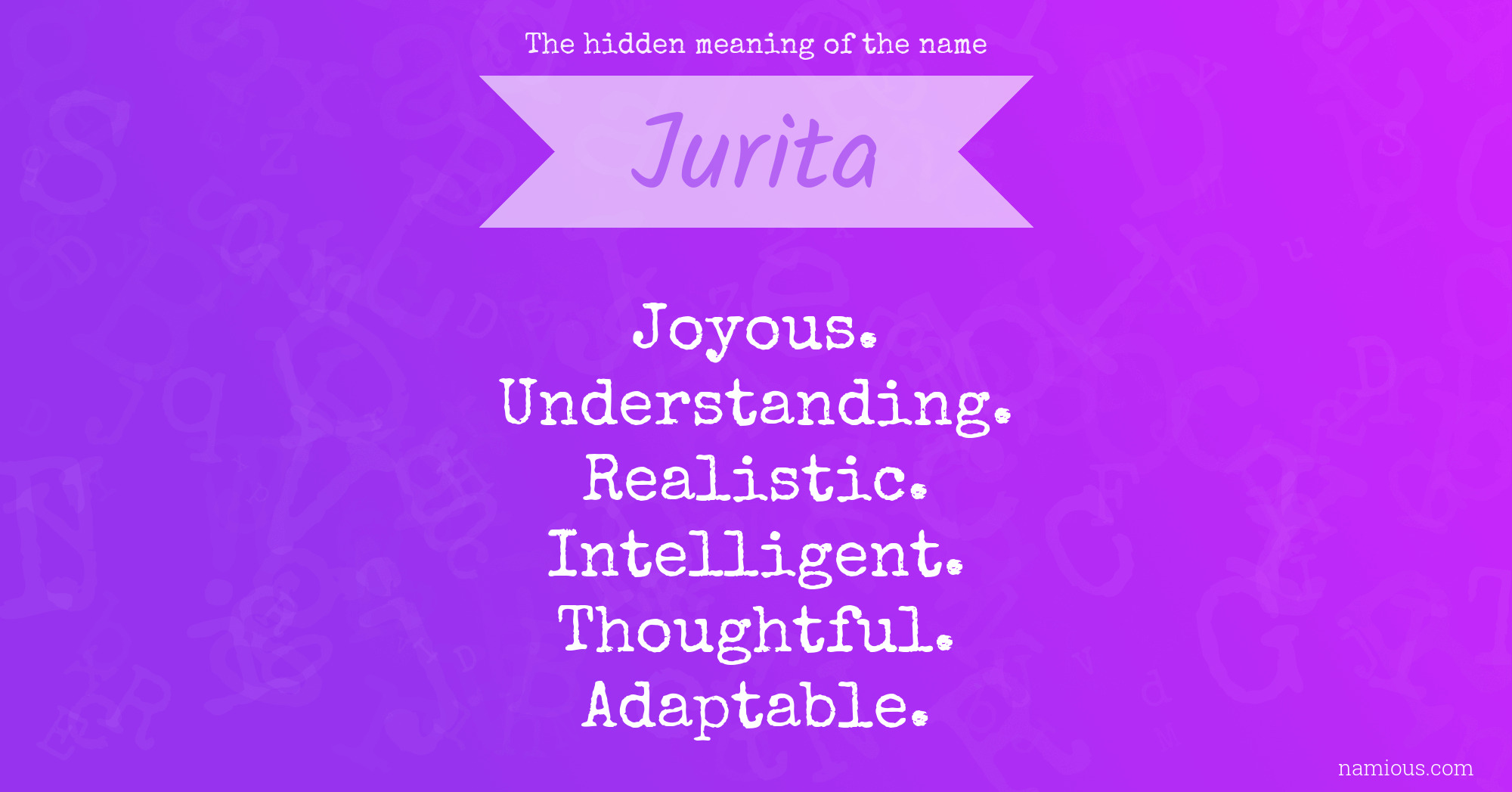 The hidden meaning of the name Jurita