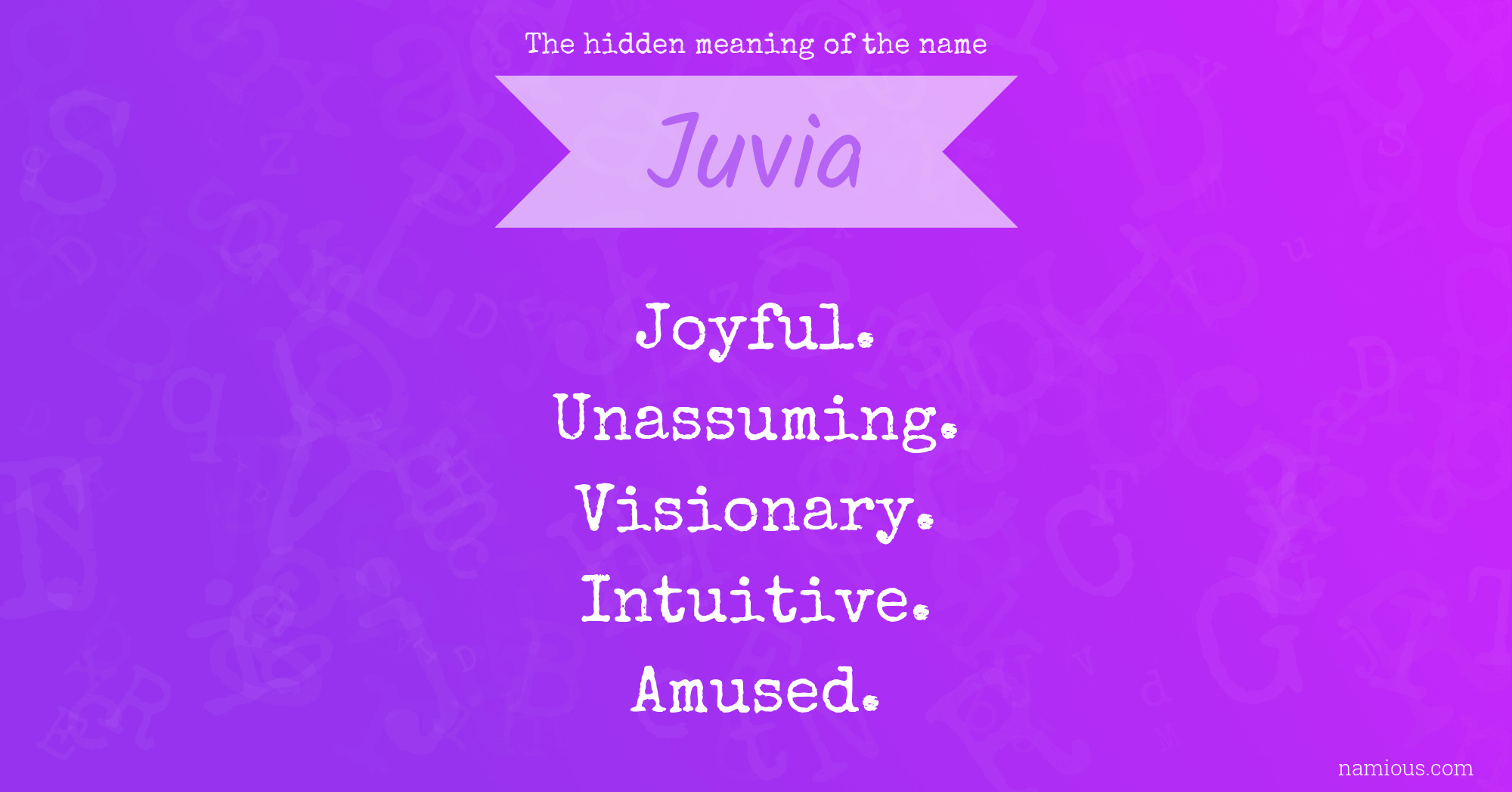 The hidden meaning of the name Juvia