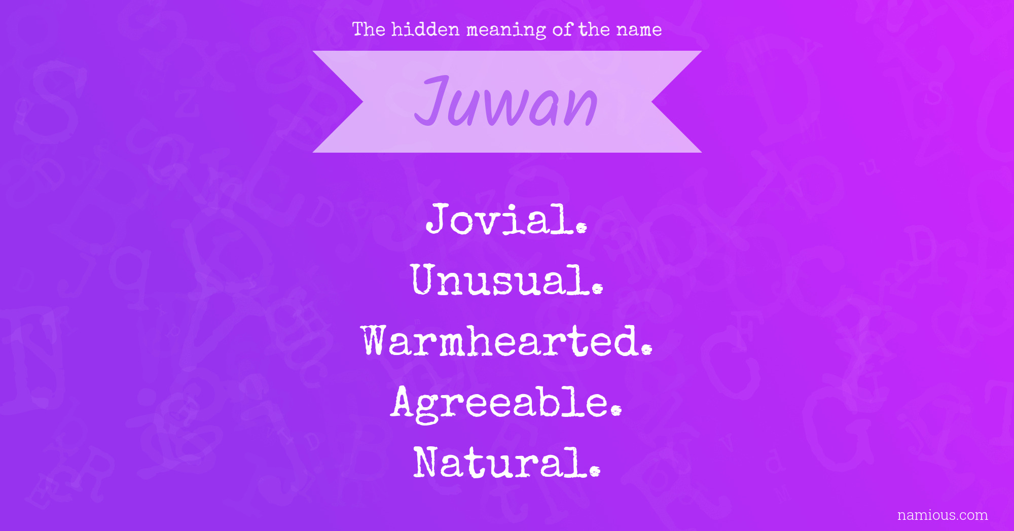 The hidden meaning of the name Juwan