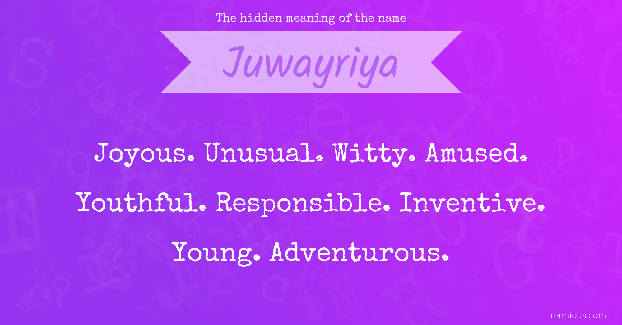 The hidden meaning of the name Juwayriya