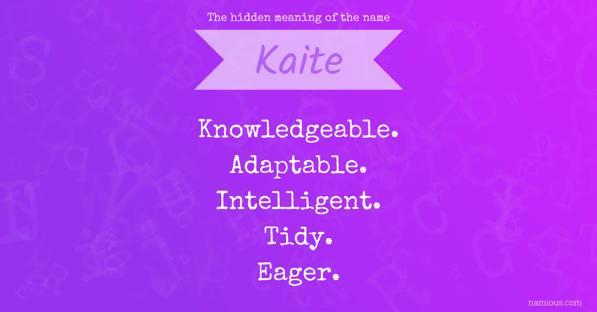 The hidden meaning of the name Kaite