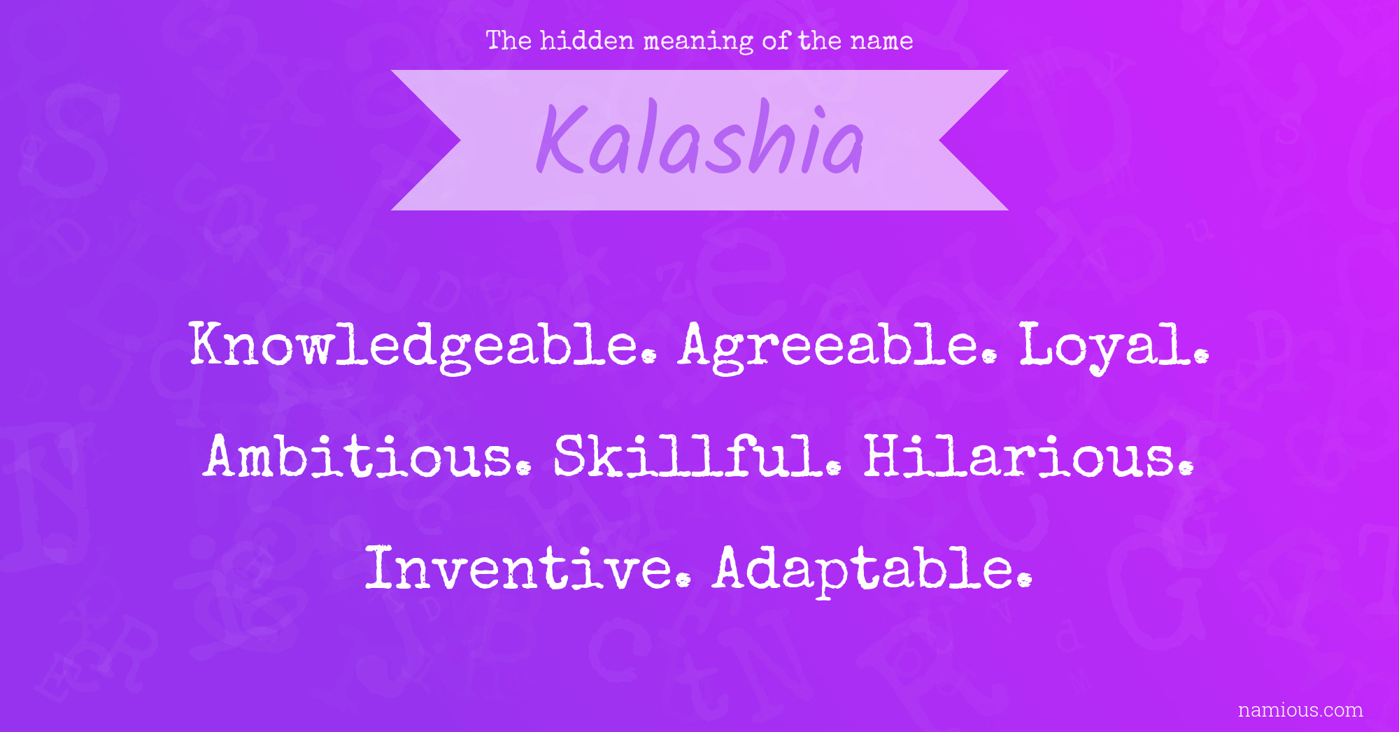 The hidden meaning of the name Kalashia