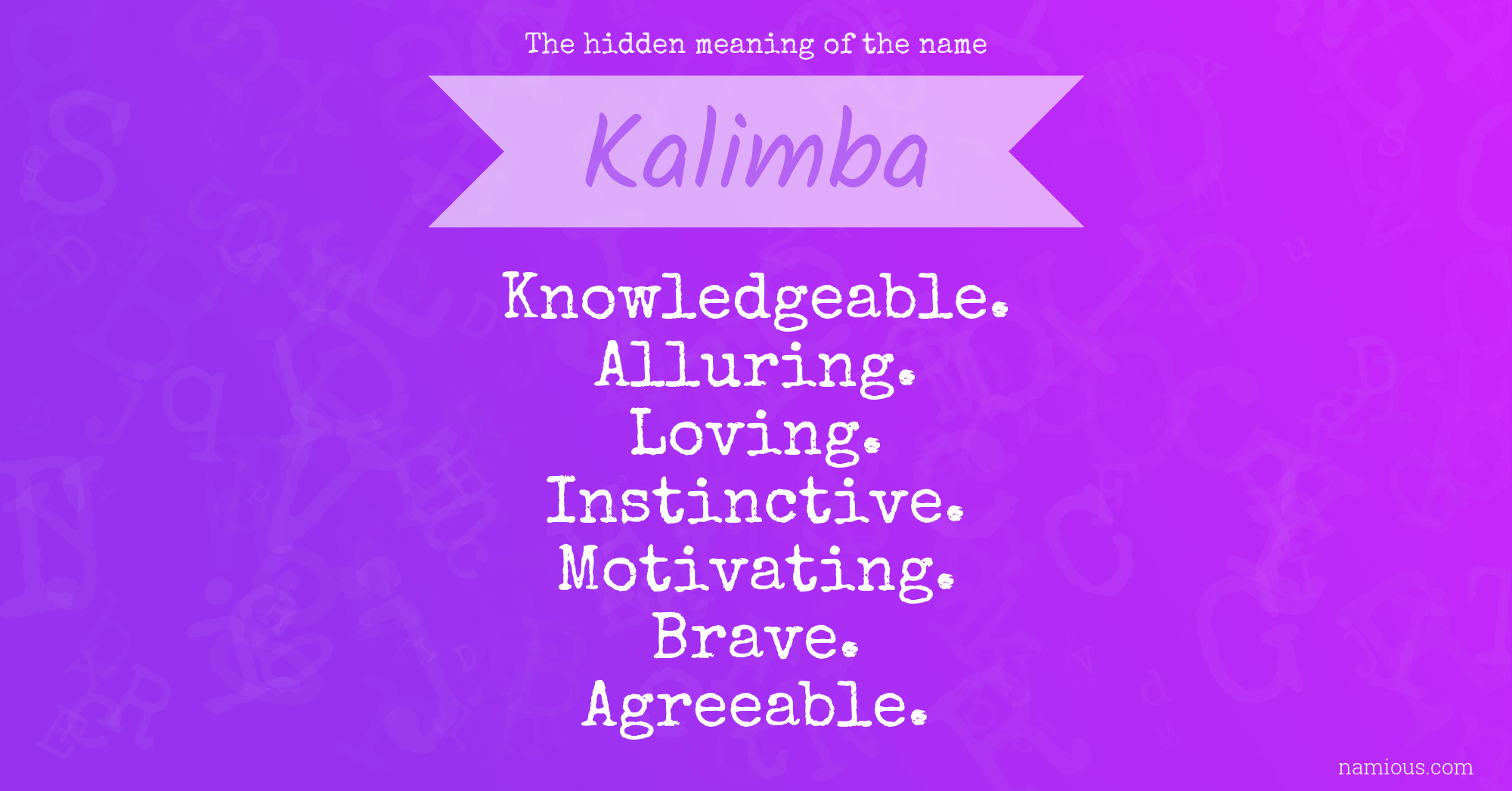 The hidden meaning of the name Kalimba