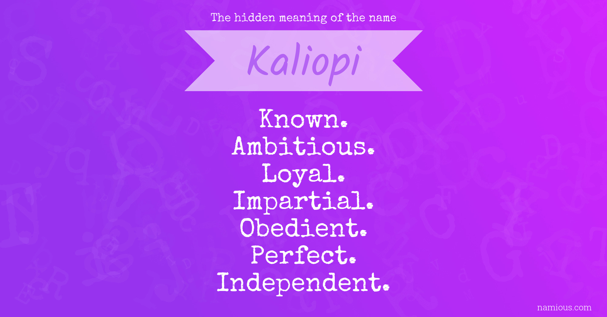 The hidden meaning of the name Kaliopi