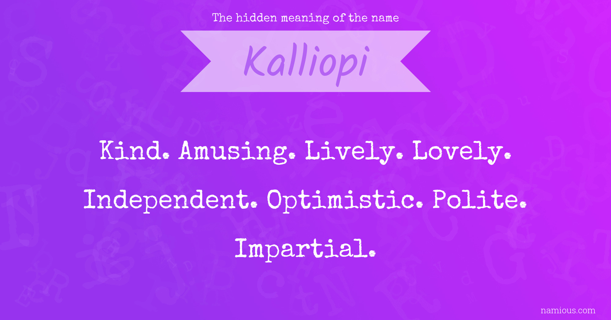 The hidden meaning of the name Kalliopi