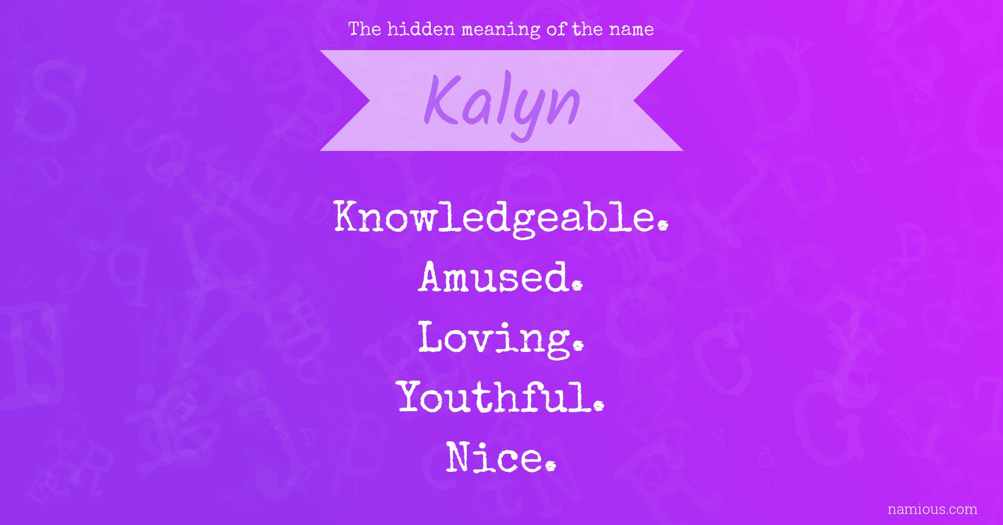 The hidden meaning of the name Kalyn
