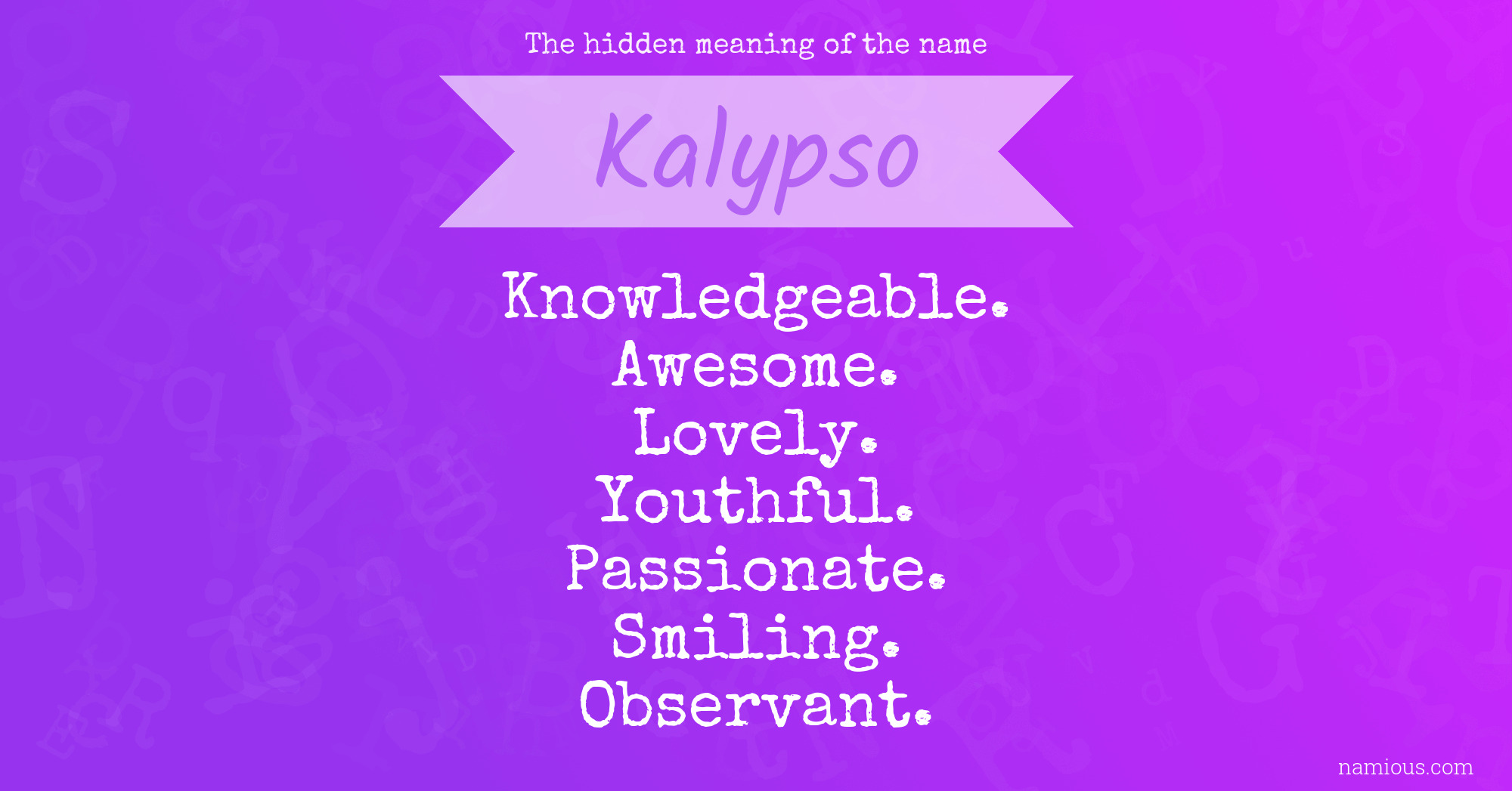 The hidden meaning of the name Kalypso