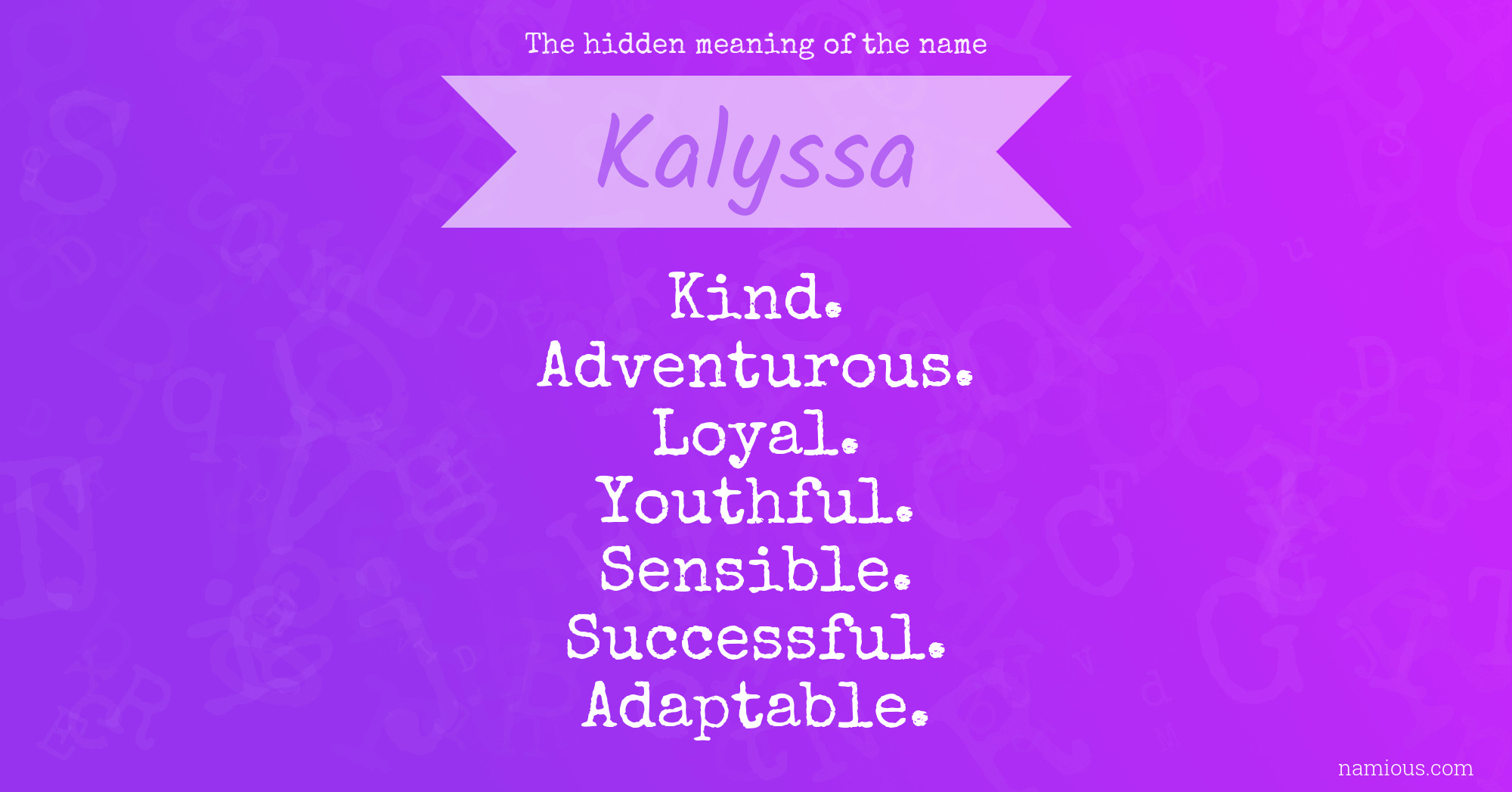 The hidden meaning of the name Kalyssa