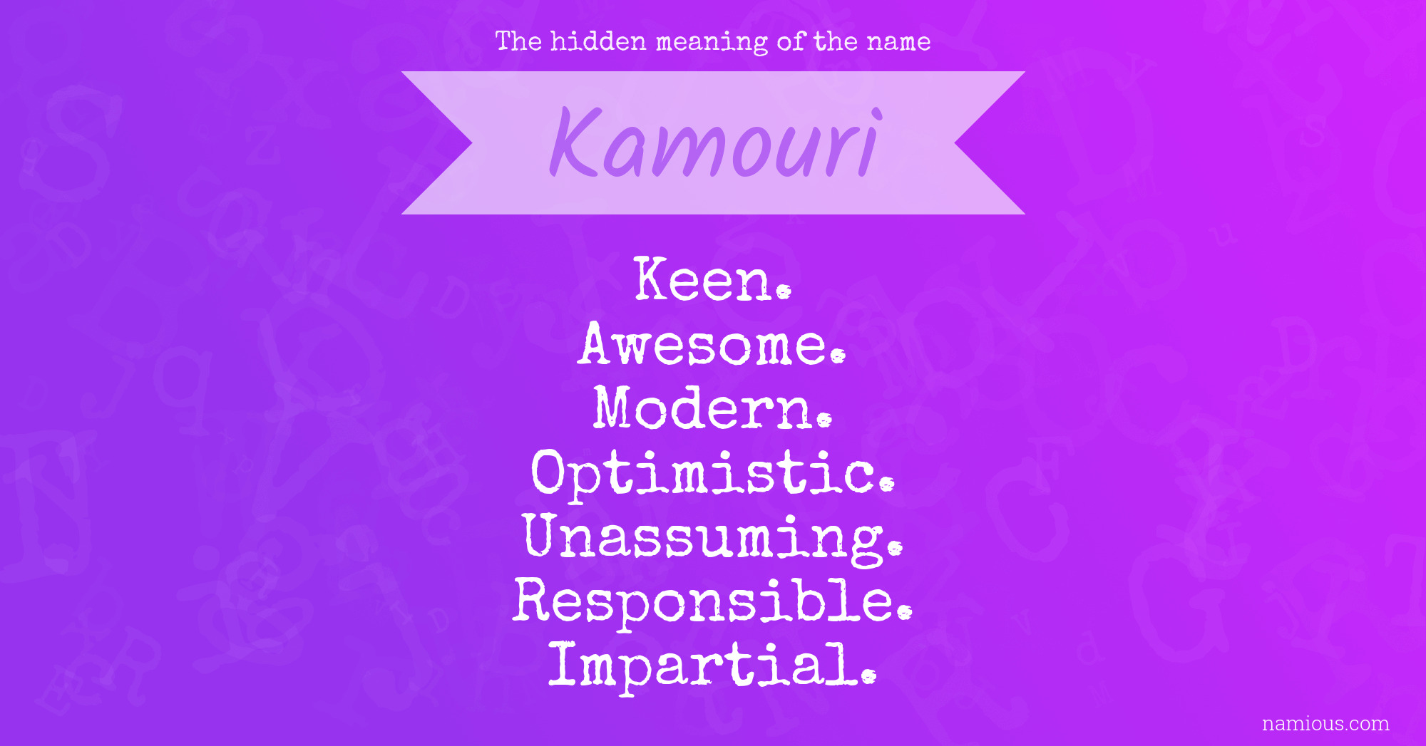 The hidden meaning of the name Kamouri