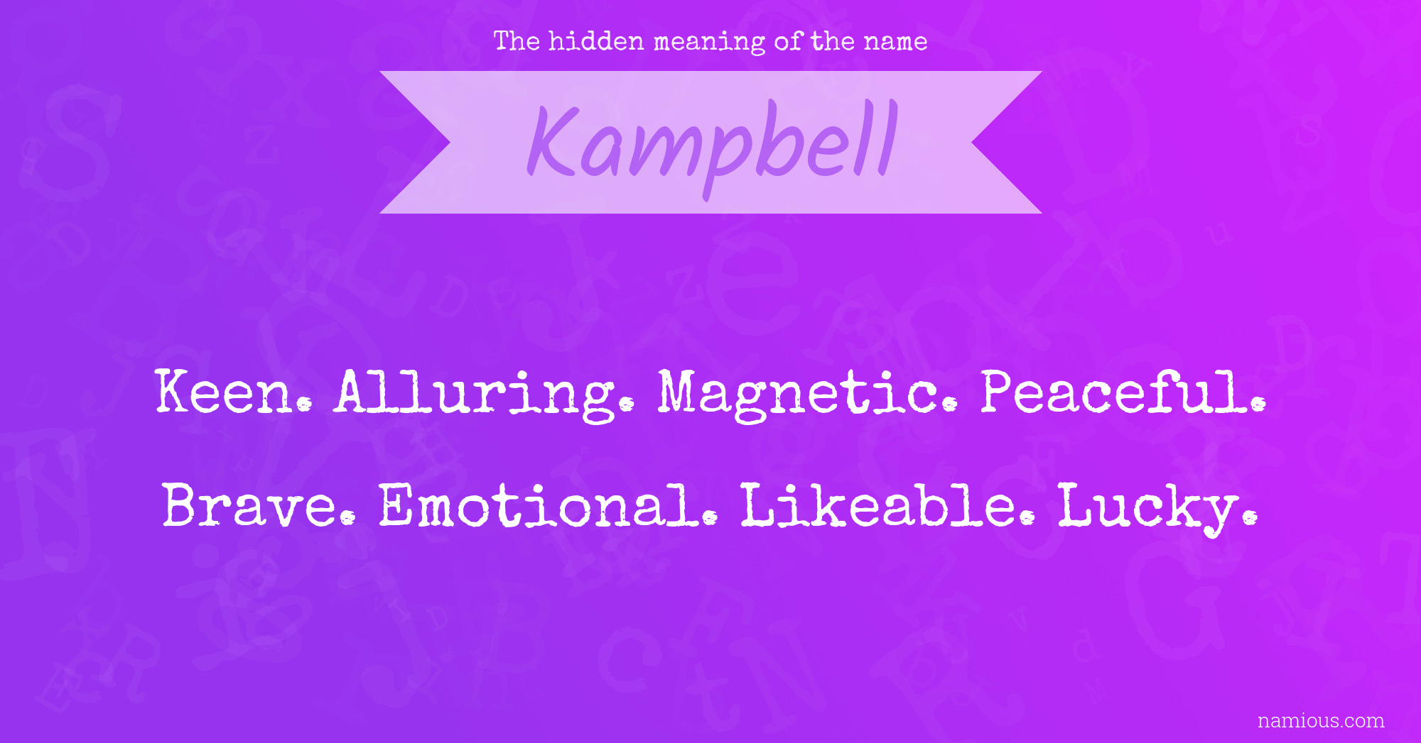 The hidden meaning of the name Kampbell