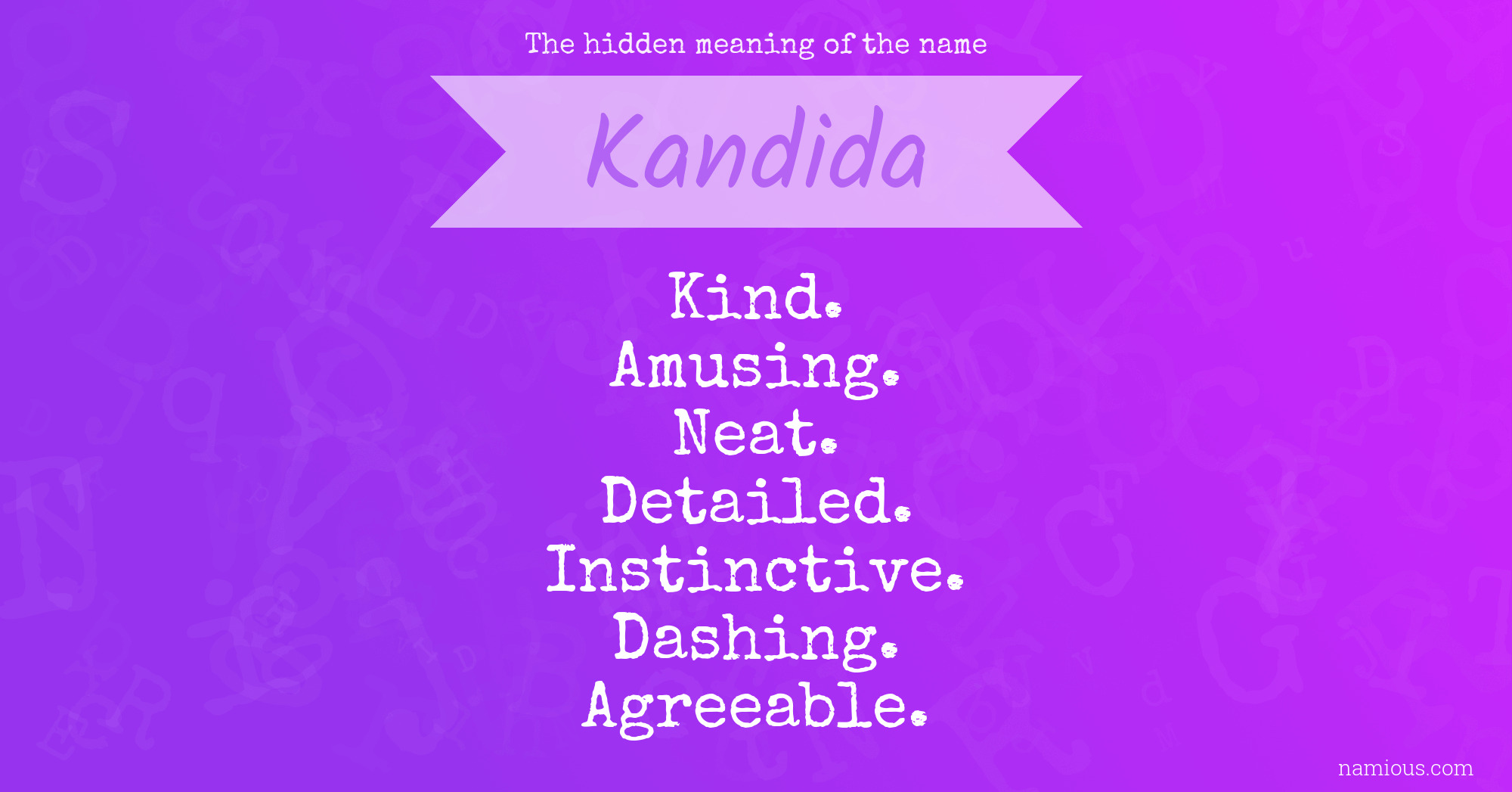 The hidden meaning of the name Kandida