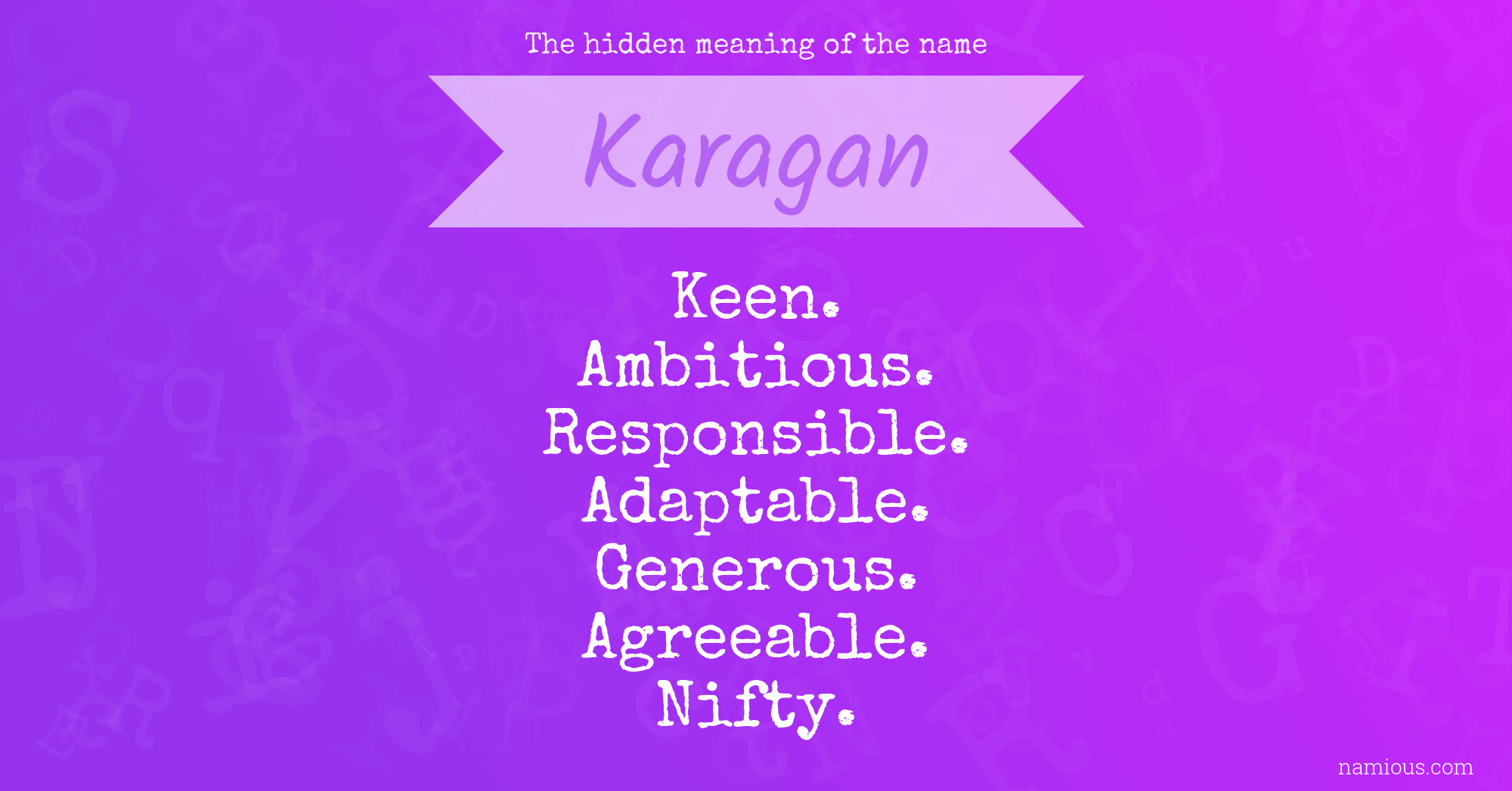 The hidden meaning of the name Karagan