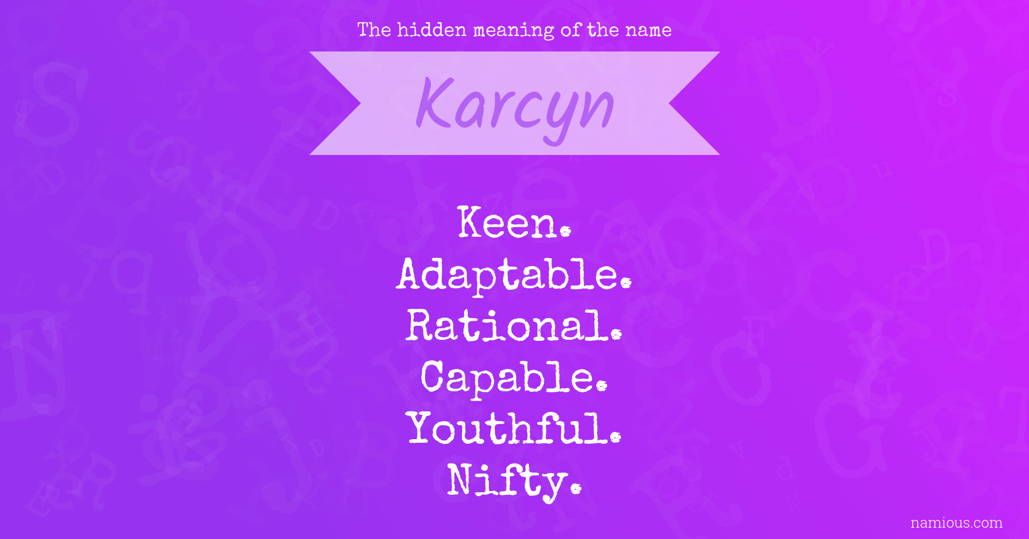 The hidden meaning of the name Karcyn