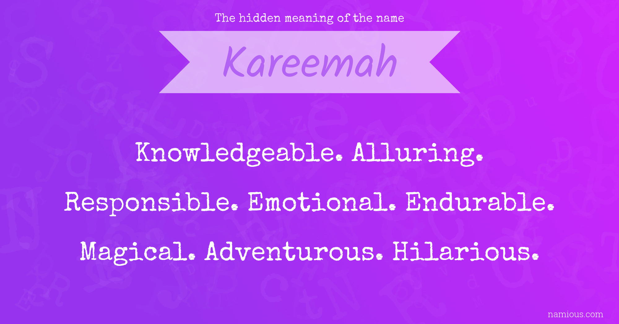 The hidden meaning of the name Kareemah