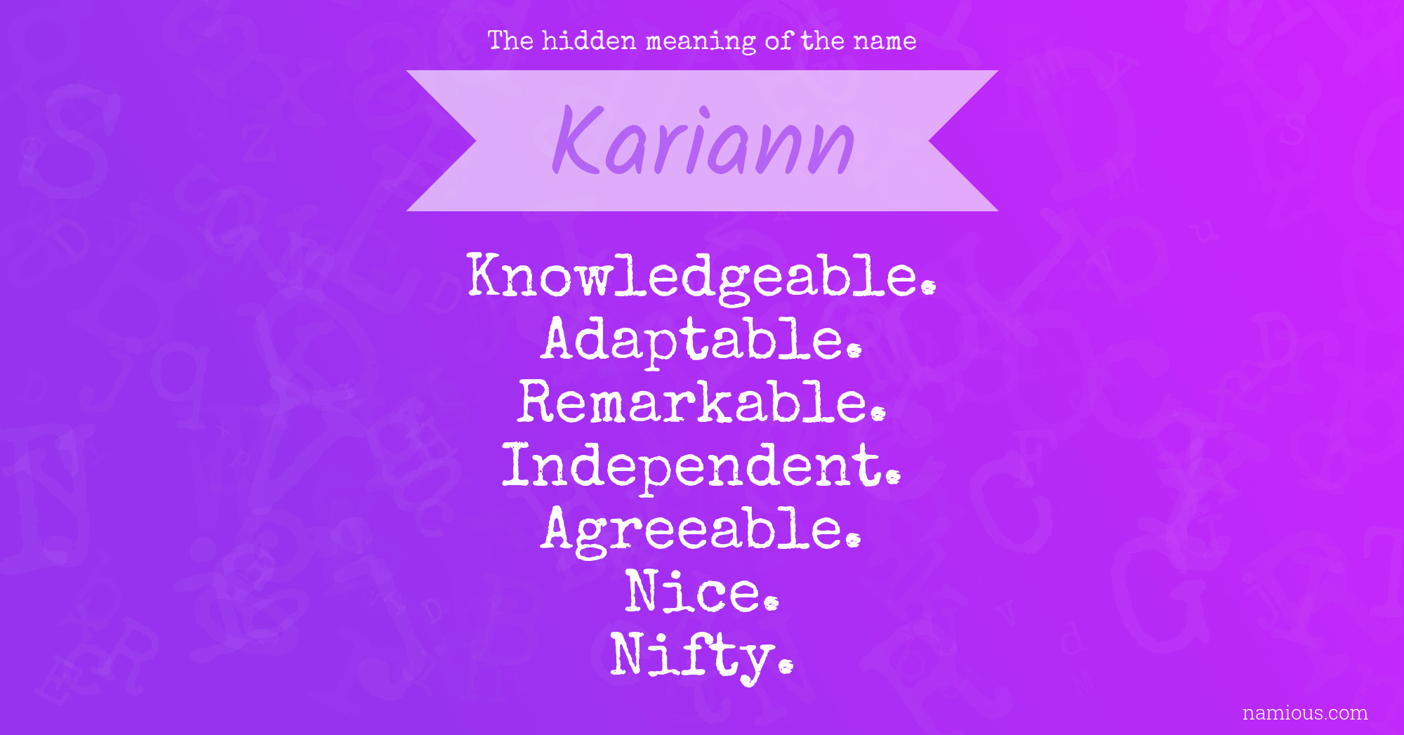 The hidden meaning of the name Kariann