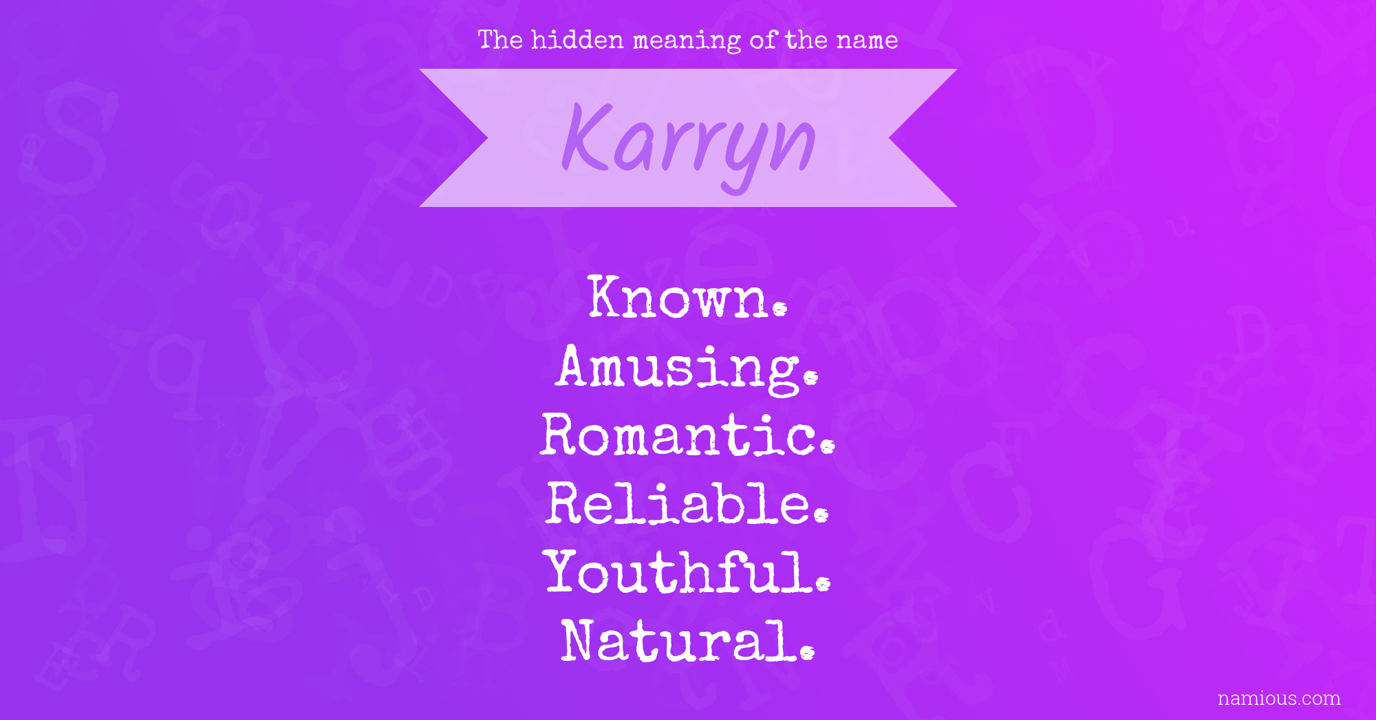 The hidden meaning of the name Karryn