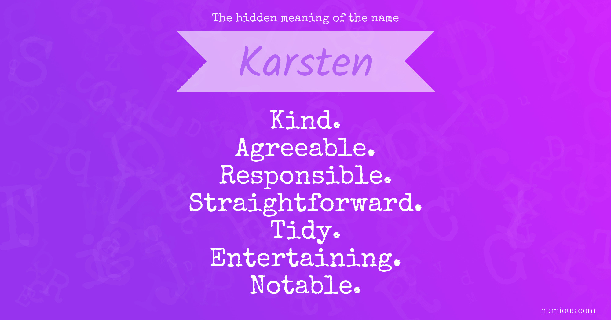 The hidden meaning of the name Karsten