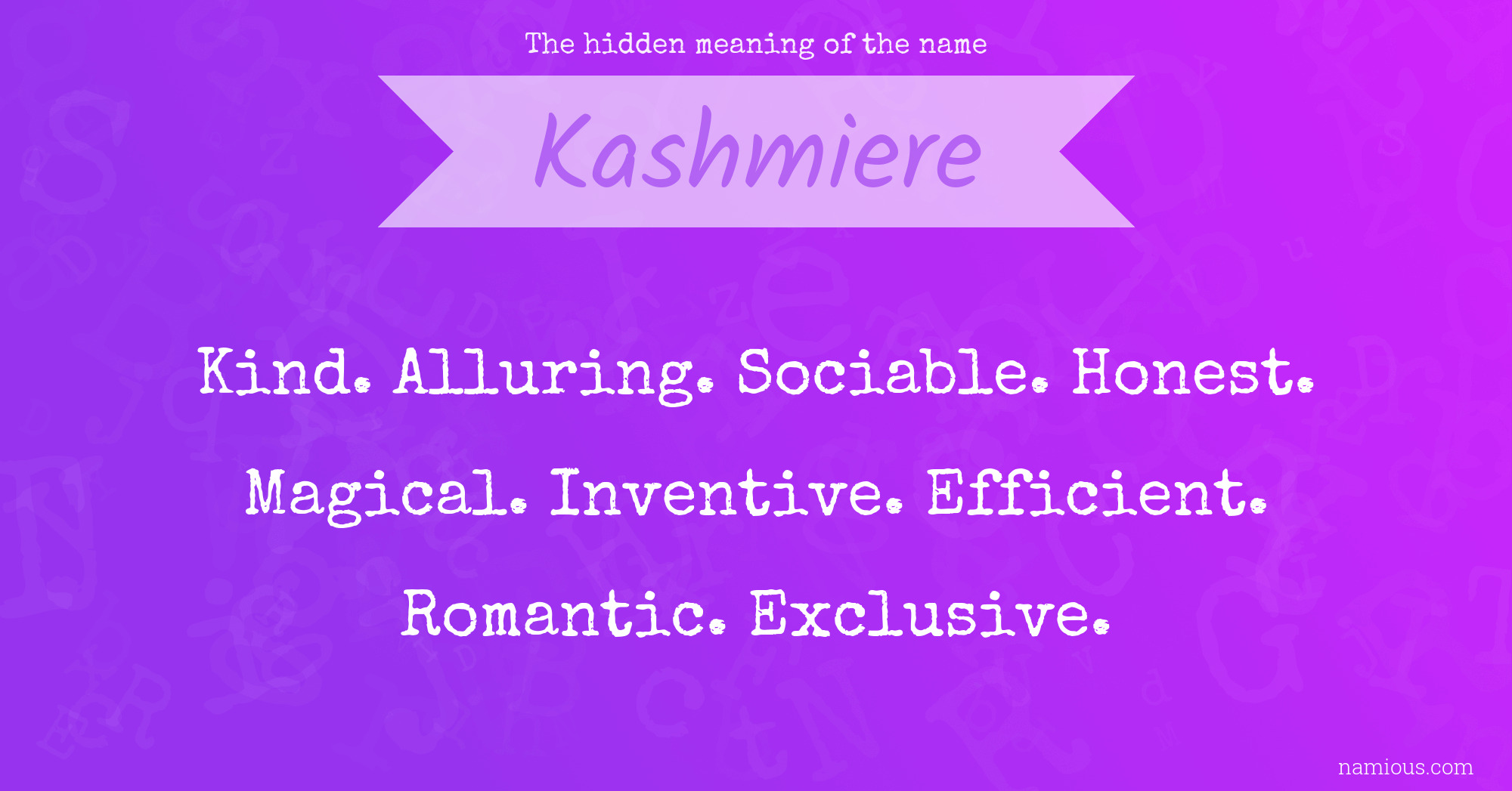 The hidden meaning of the name Kashmiere