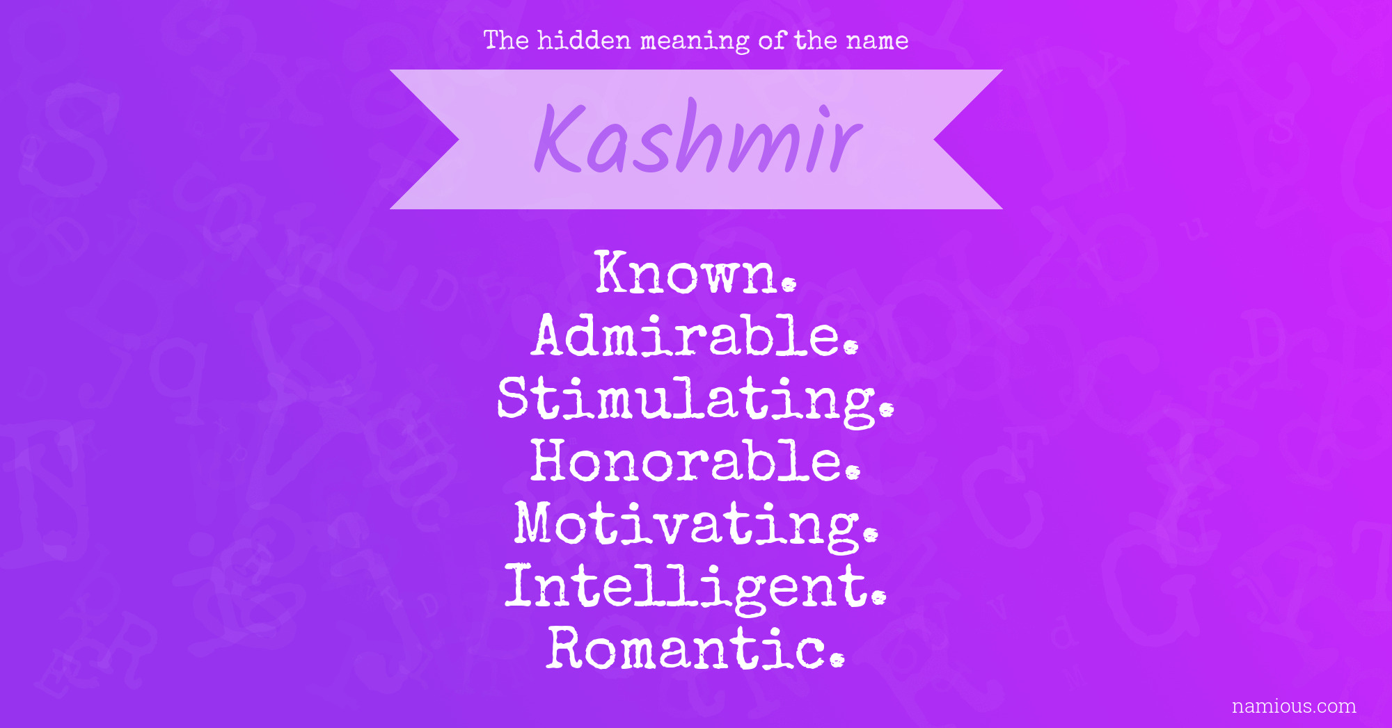 The hidden meaning of the name Kashmir