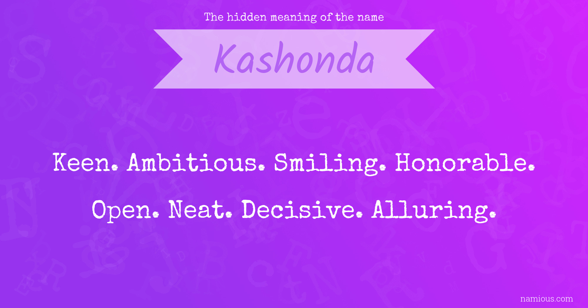 The hidden meaning of the name Kashonda