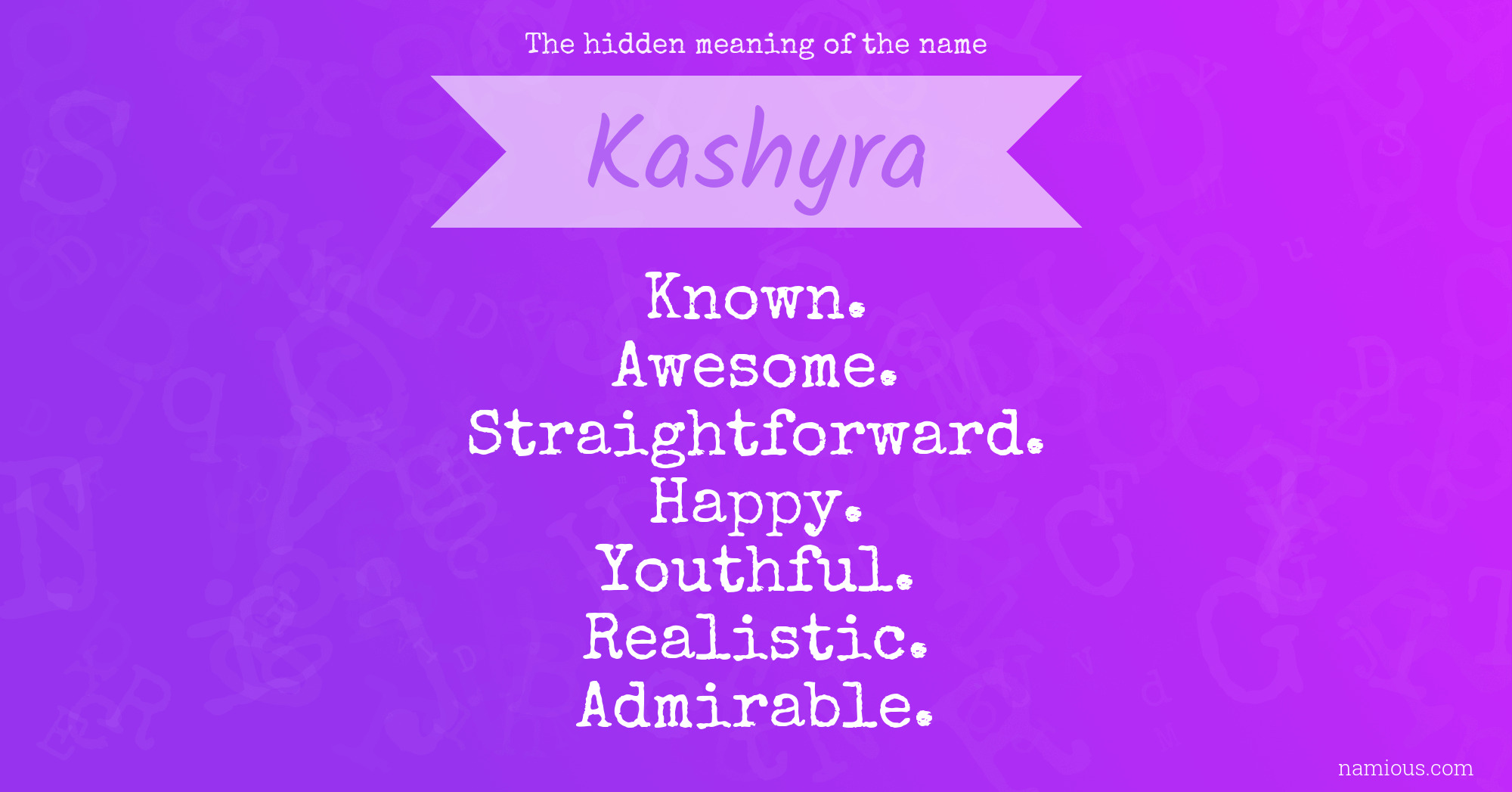 The hidden meaning of the name Kashyra