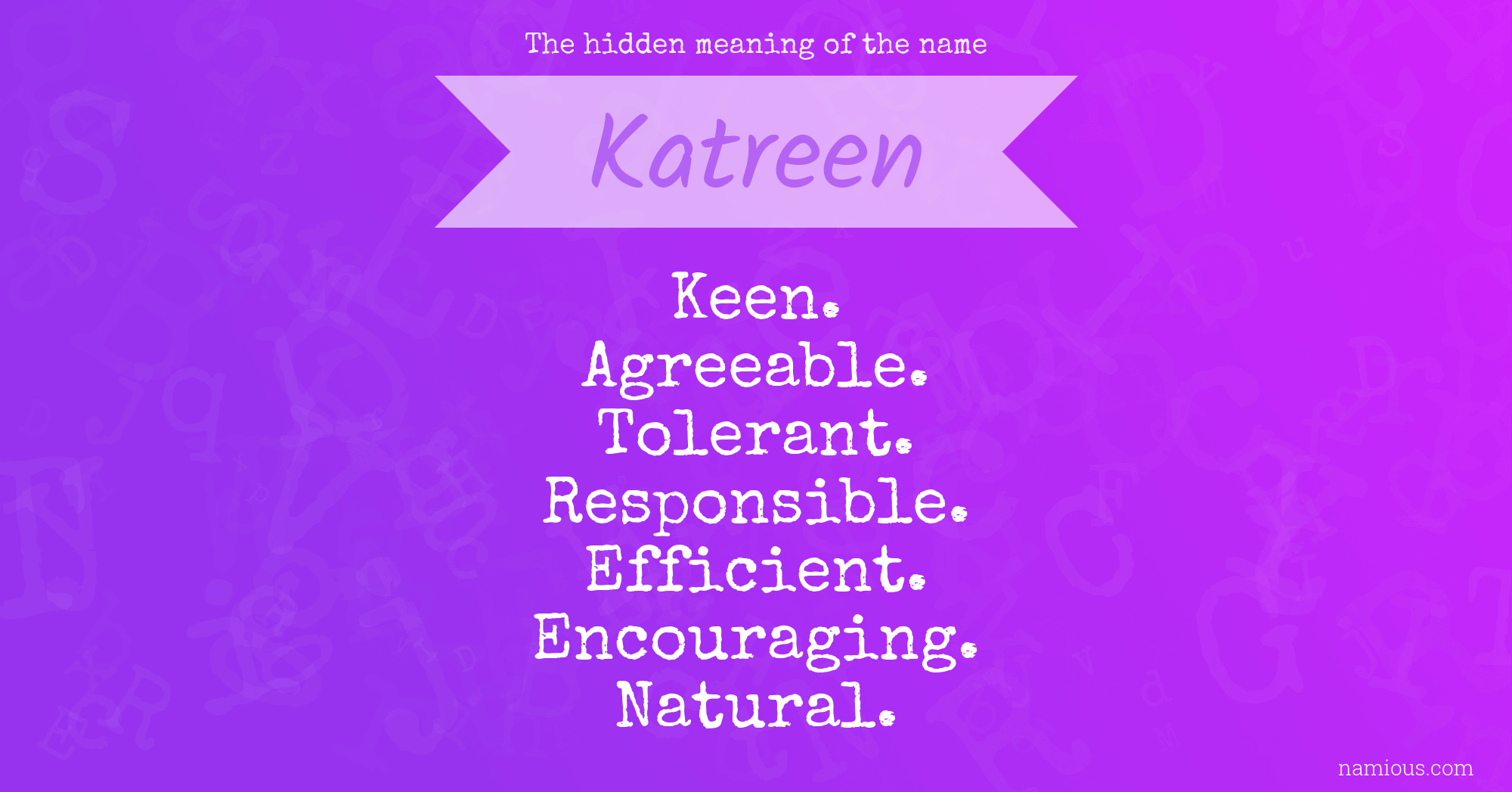 The hidden meaning of the name Katreen